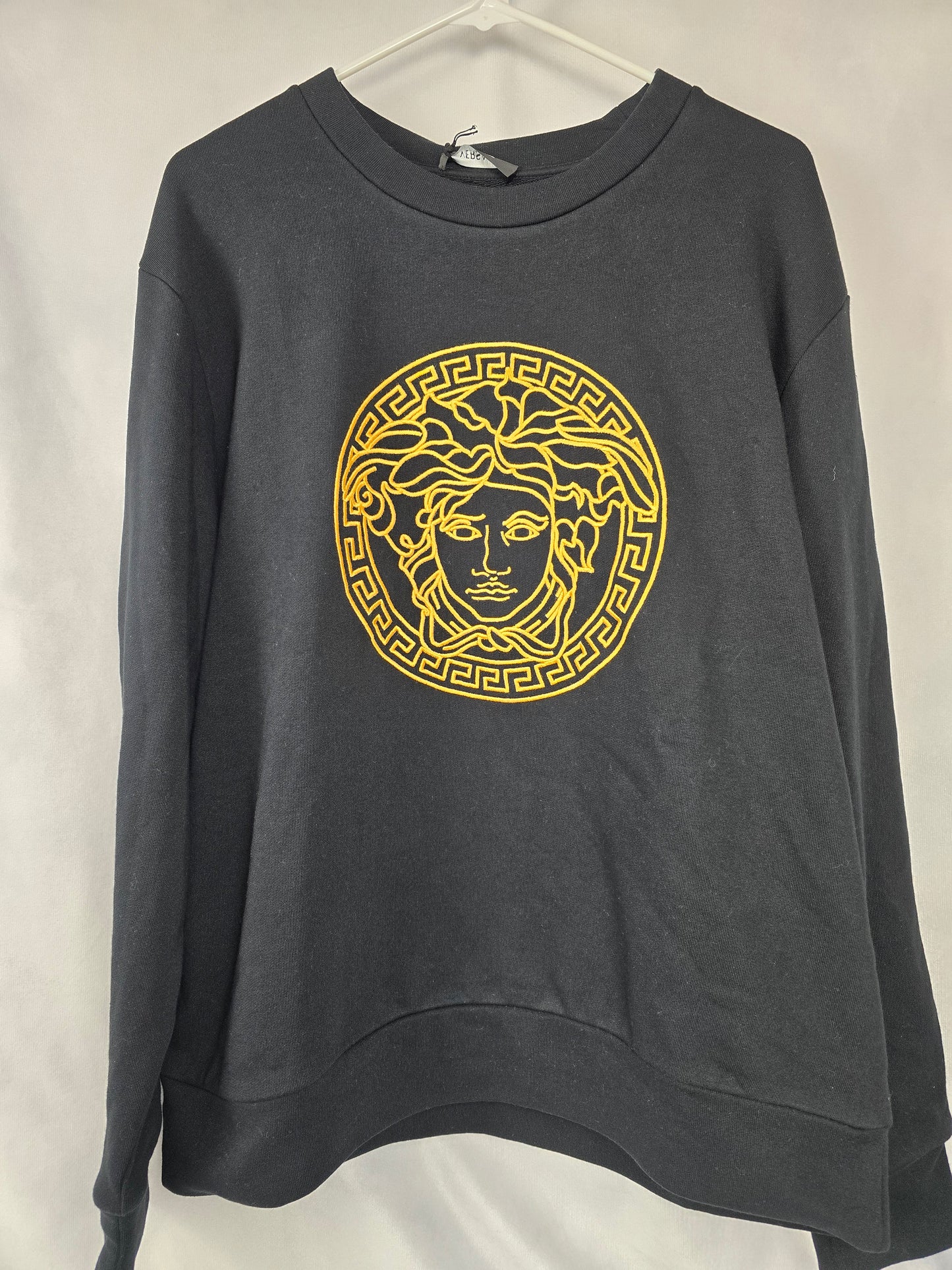 Versace Black Embroidered Medusa Crew Neck Sweatshirt - NWT