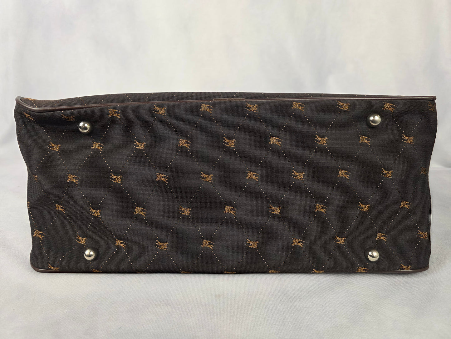 Burberry Blue Label Brown Canvas Knight Check Travel Bag