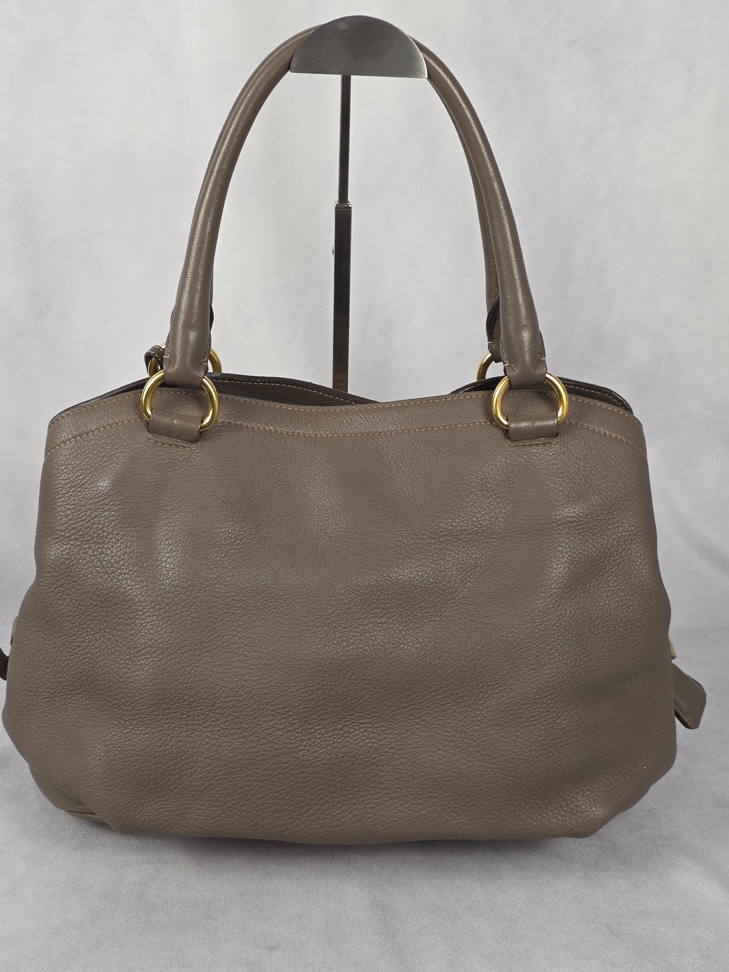 Prada Large Argilla (Taupe) Cervo Leather Tote