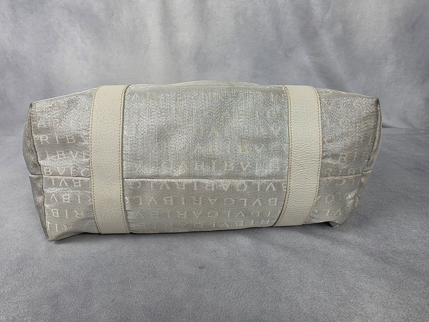 Bvlgari Silver Canvas Logomania Tote