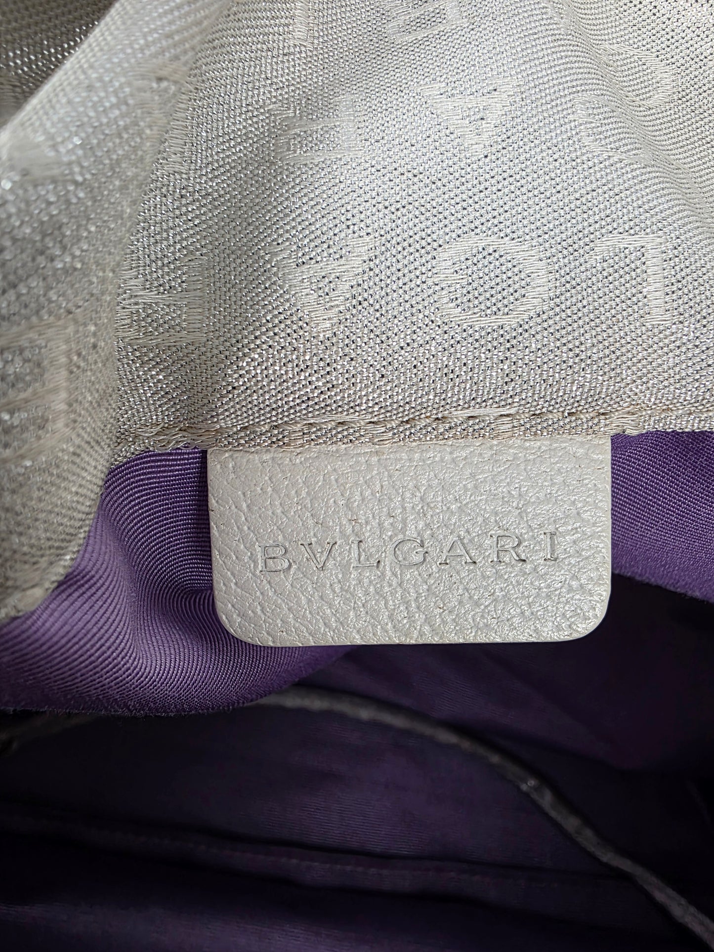 Bvlgari Silver Canvas Logomania Tote