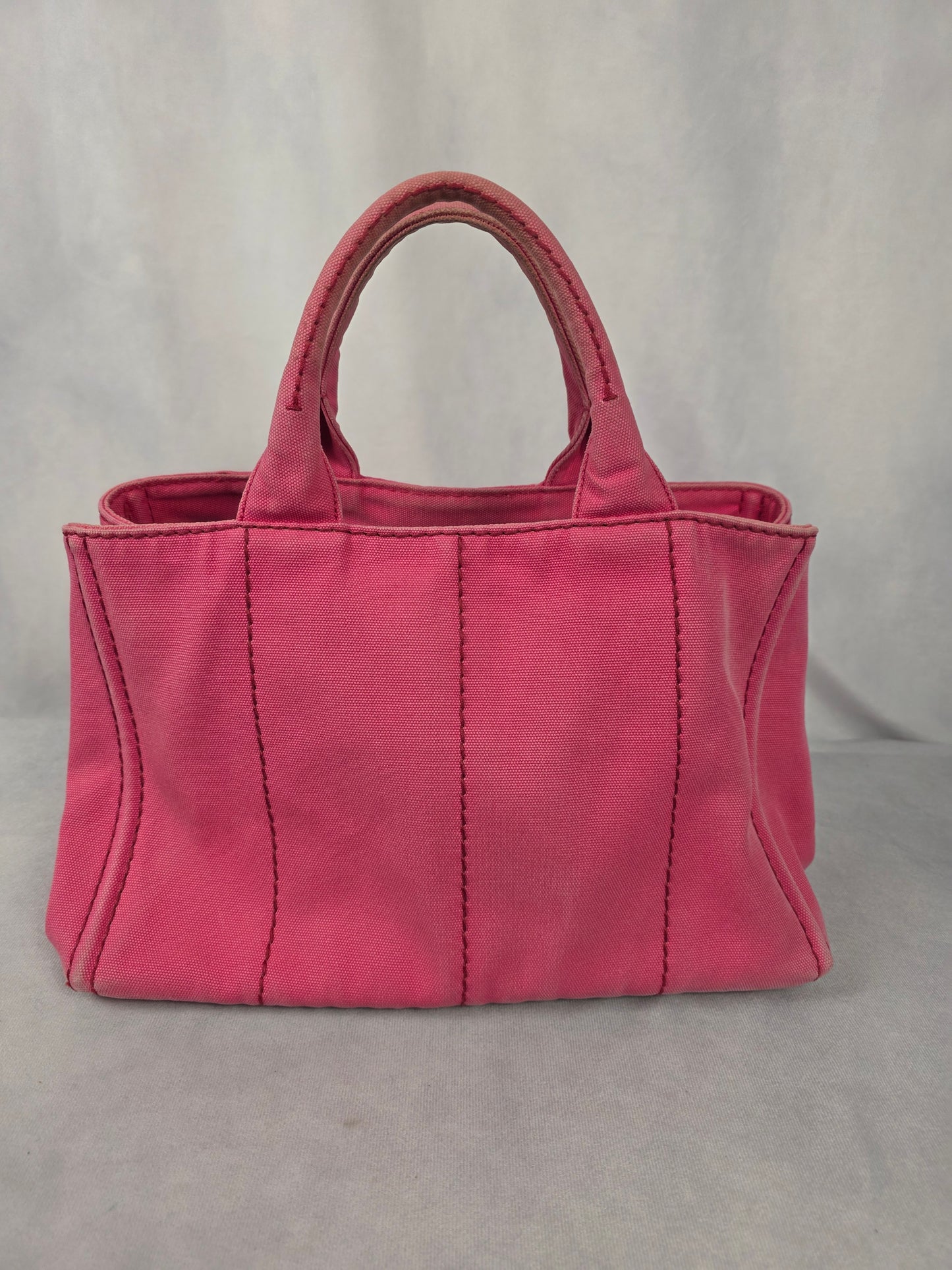 Prada Pink Canapa Canvas Logo Tote
