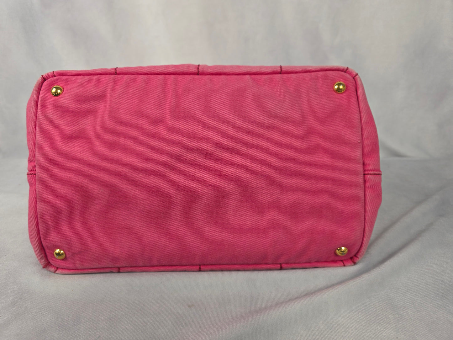 Prada Pink Canapa Canvas Logo Tote