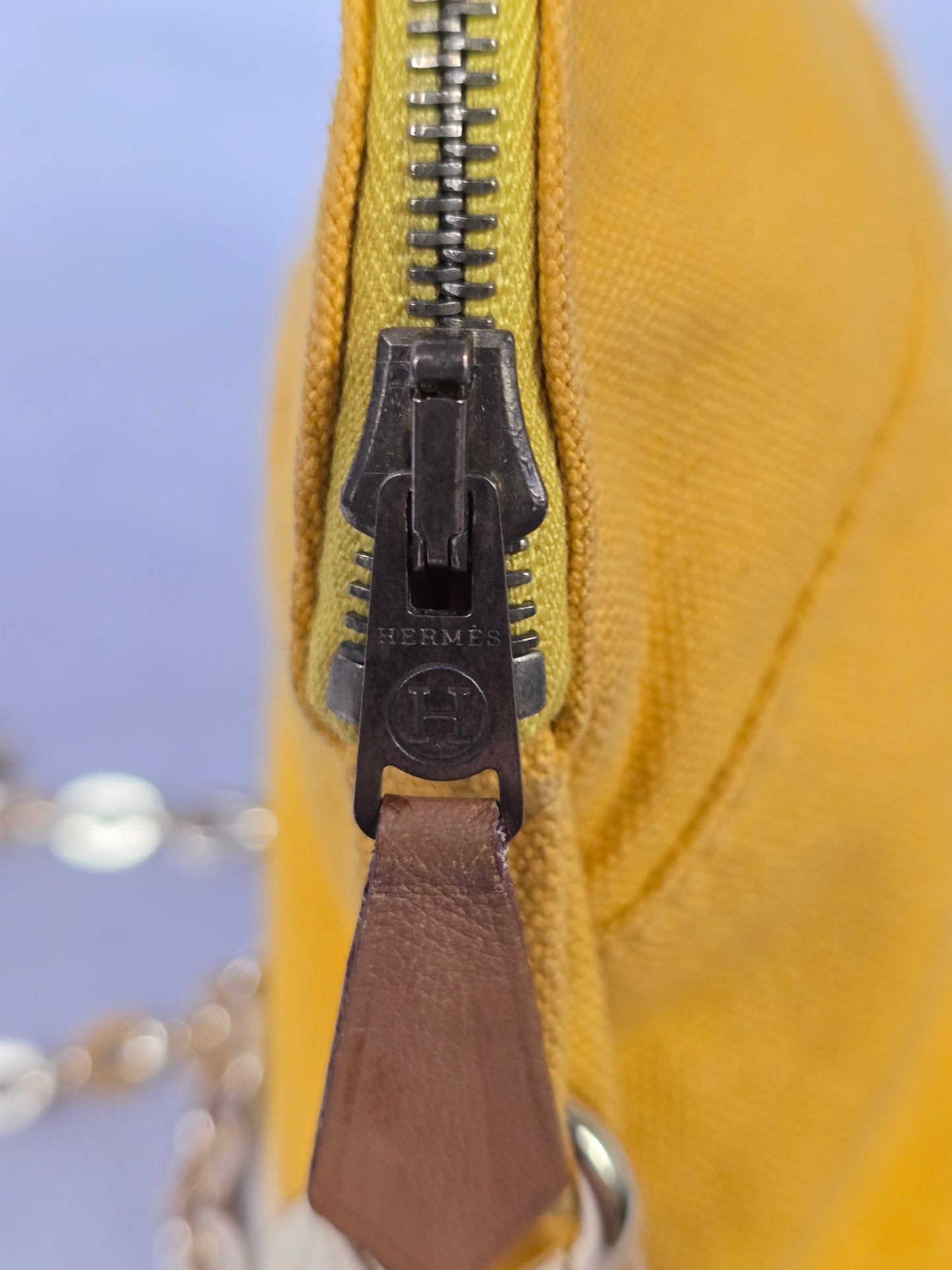Hermes Bolide Small Mustard Yellow Pouch