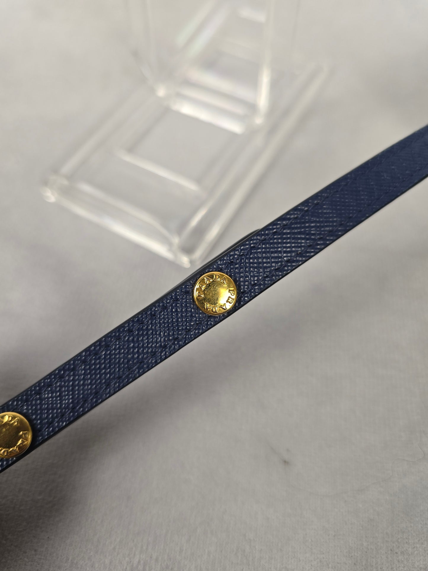 Prada Two-Tone Blue Saffiano leather Flap Crossbody Bag