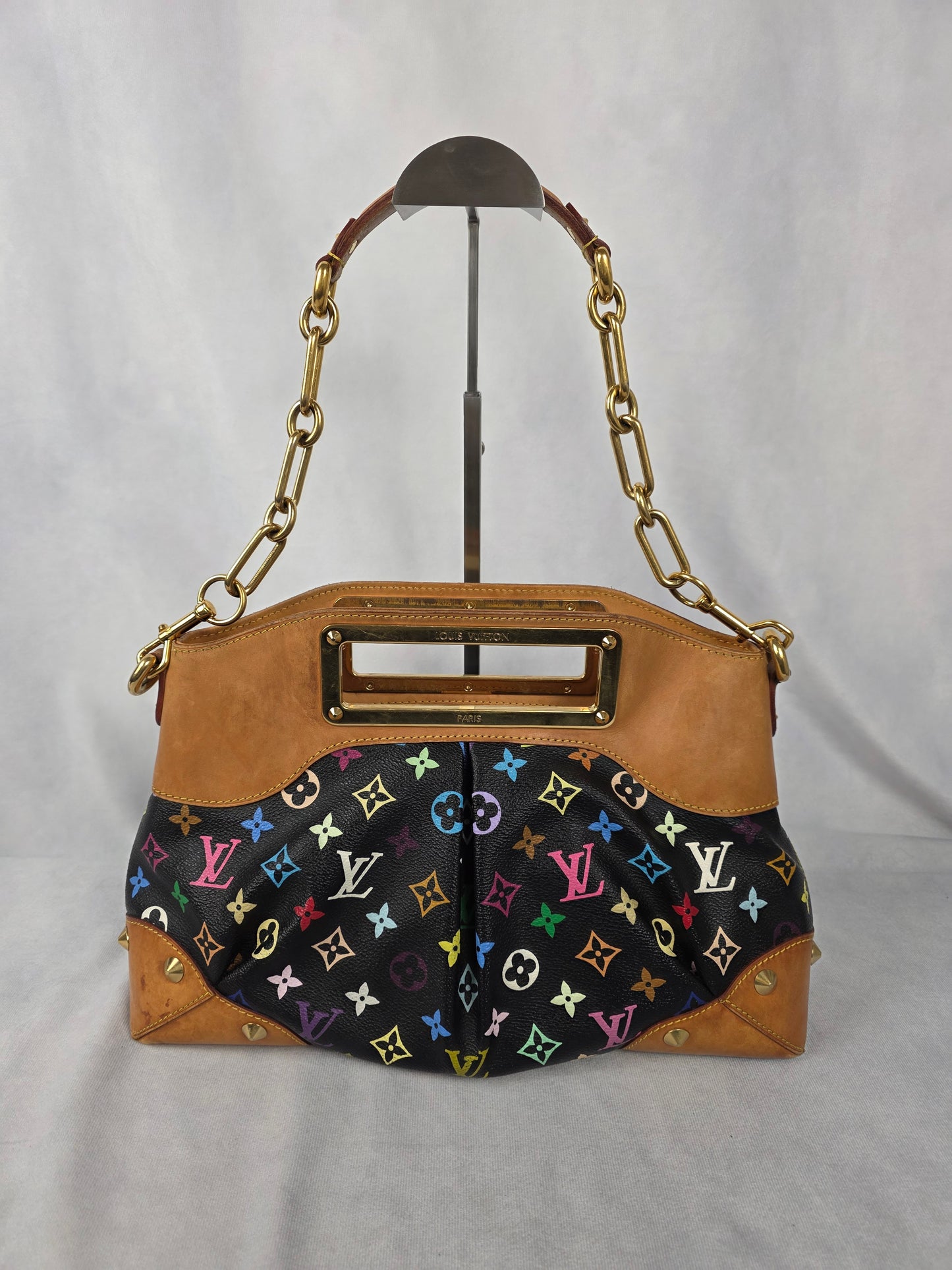 Louis Vuitton Black Multicolor Judy MM Shoulder Bag