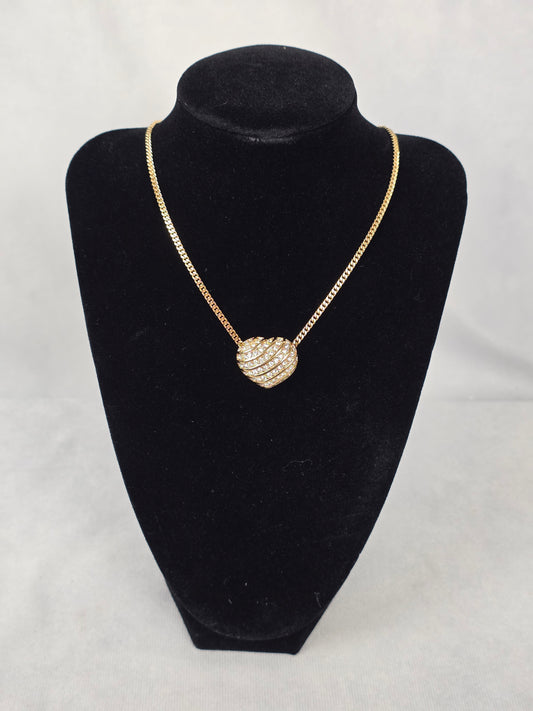 Swarovski Crystal Heart 16" Gold Necklace