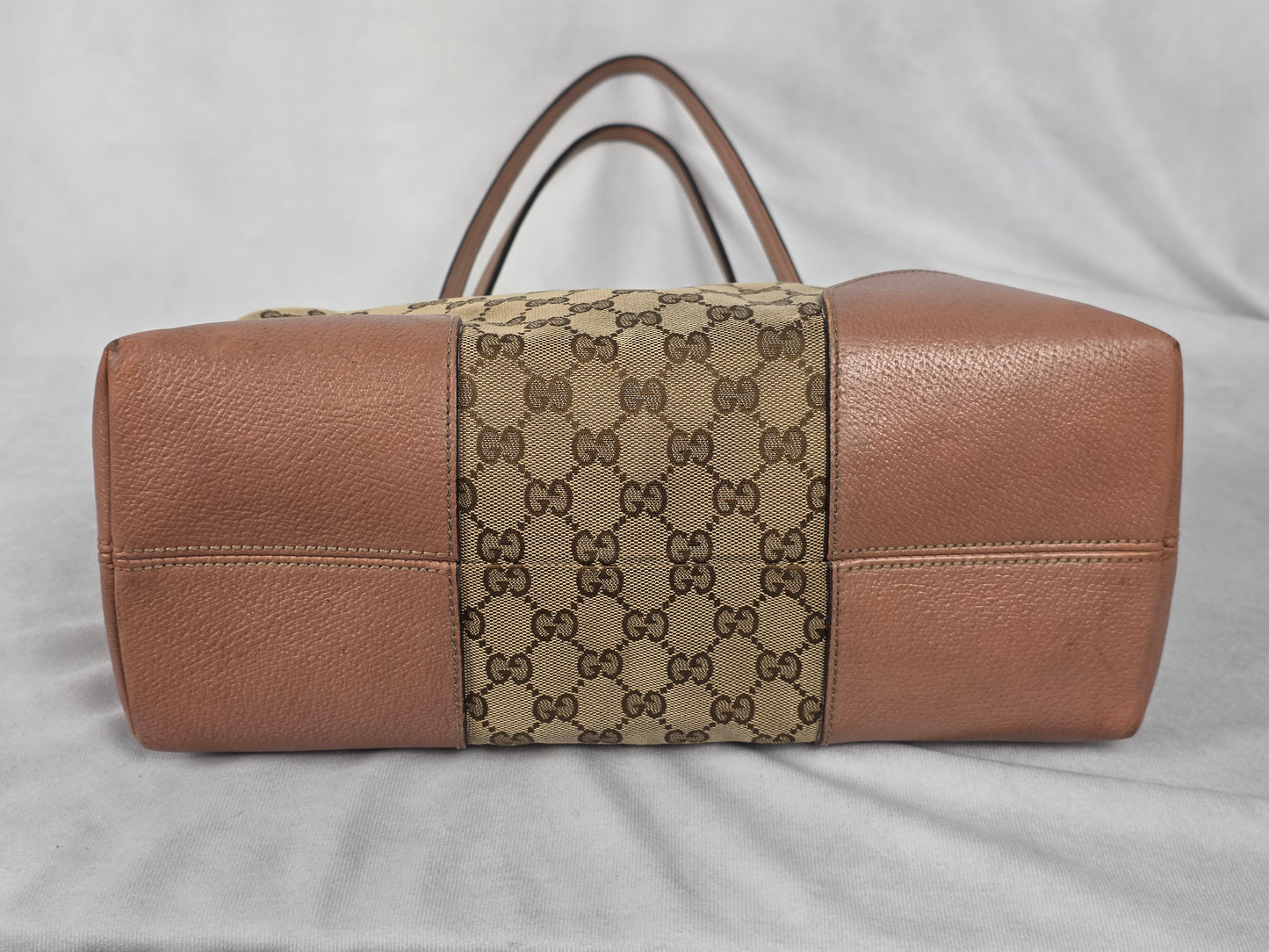 Gucci Medium Sukey Tote Bag with GG canvas & metallic green leather trim - PROJECT BAG
