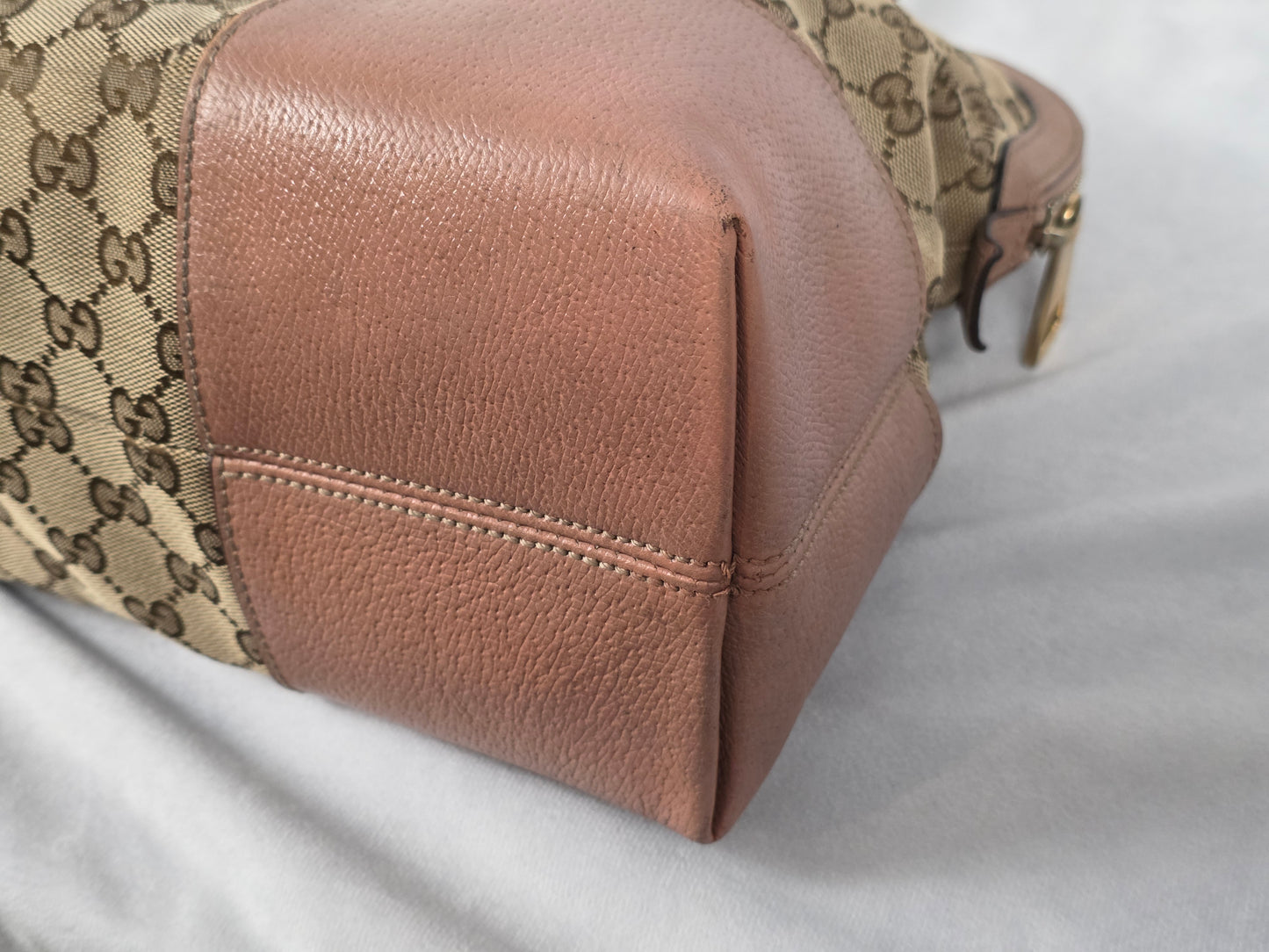 Gucci Medium Sukey Tote Bag with GG canvas & metallic green leather trim - PROJECT BAG