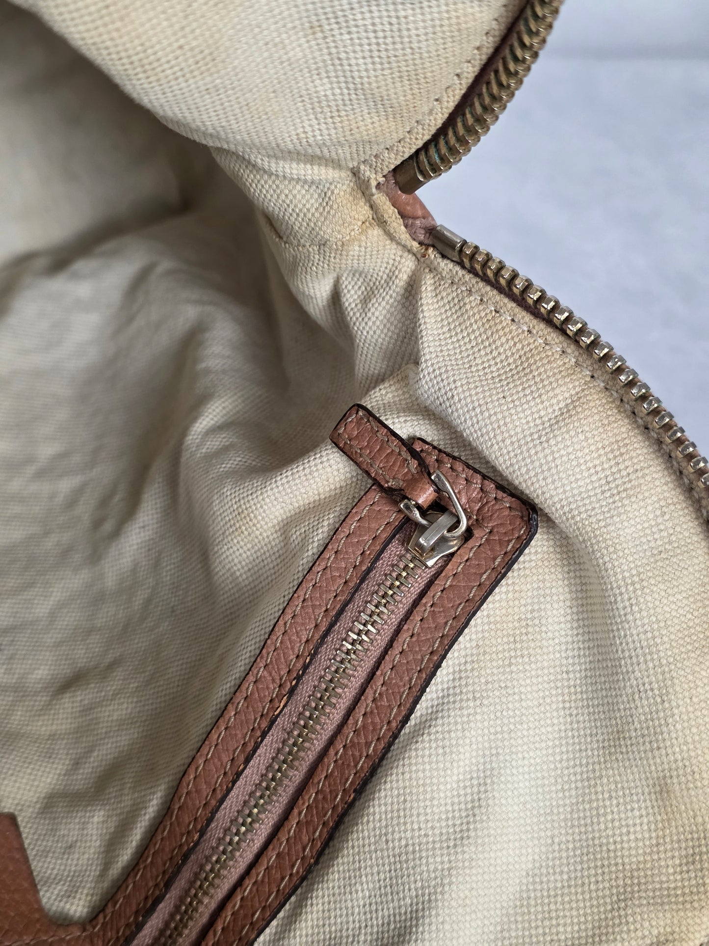 Gucci Medium Sukey Tote Bag with GG canvas & metallic green leather trim - PROJECT BAG