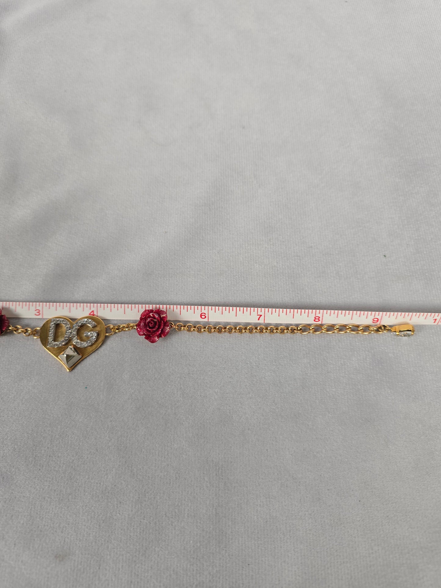 Dolce & Gabbana Rose and Heart Logo Charm Bracelet