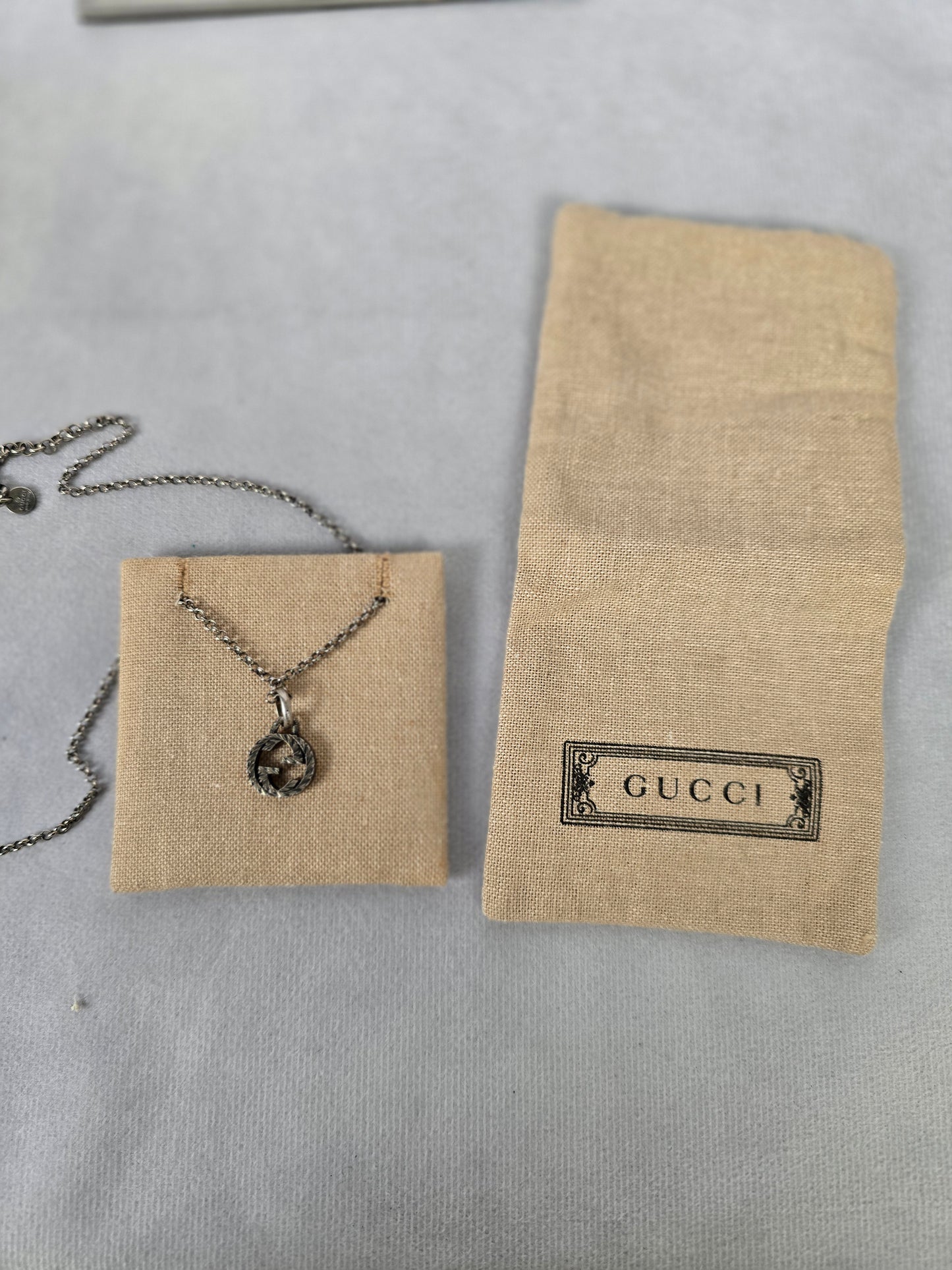 Gucci G Logo Design Sterling Silver Necklace