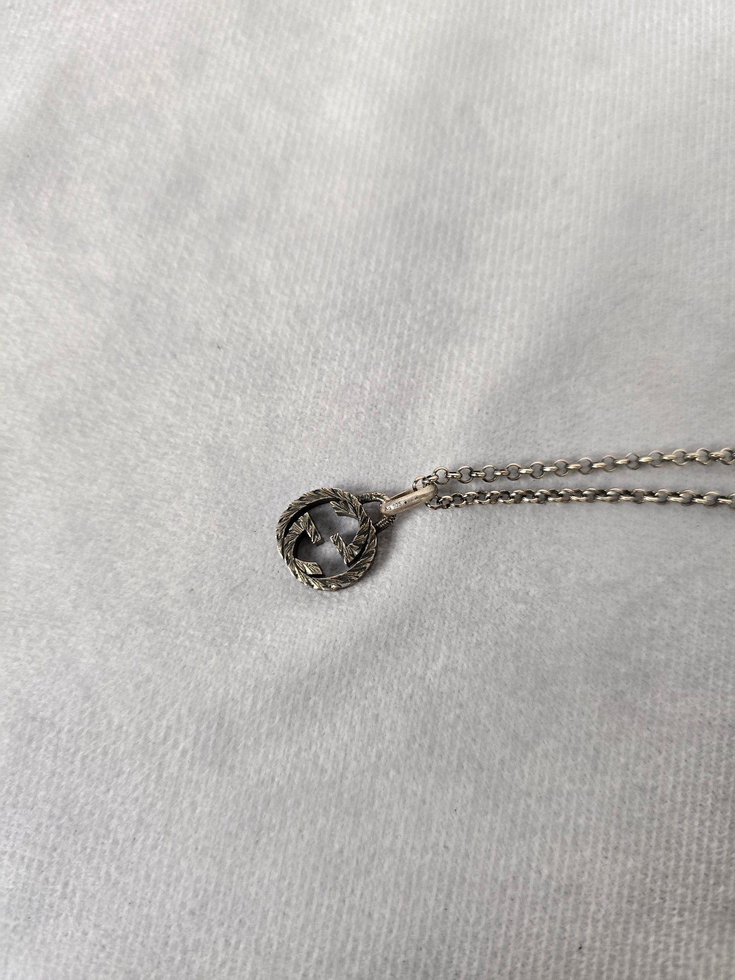 Gucci G Logo Design Sterling Silver Necklace