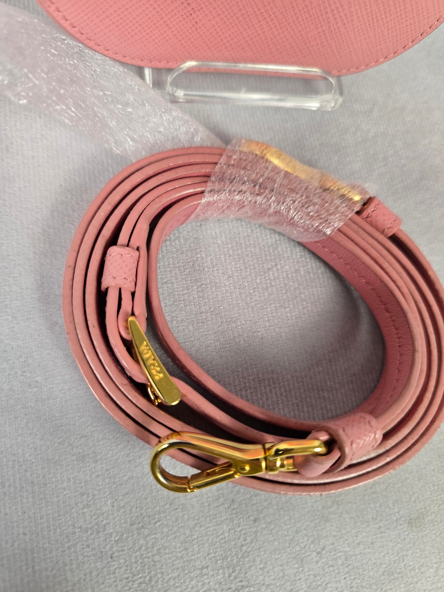 Prada Mini Saffiano Crossbody Phone Pouch in Pink