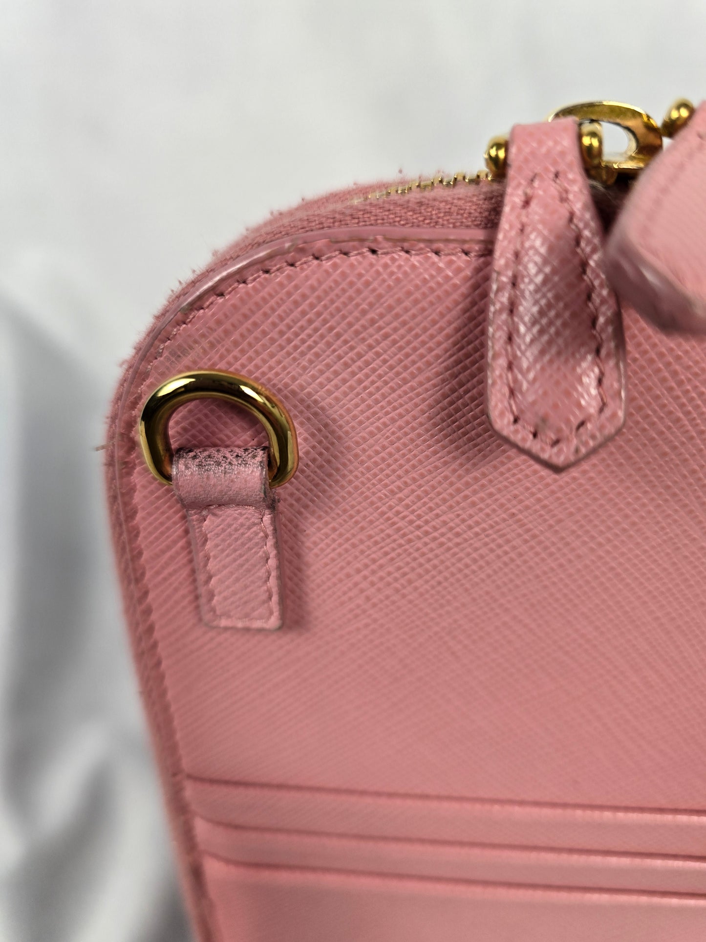 Prada Mini Saffiano Crossbody Phone Pouch in Pink