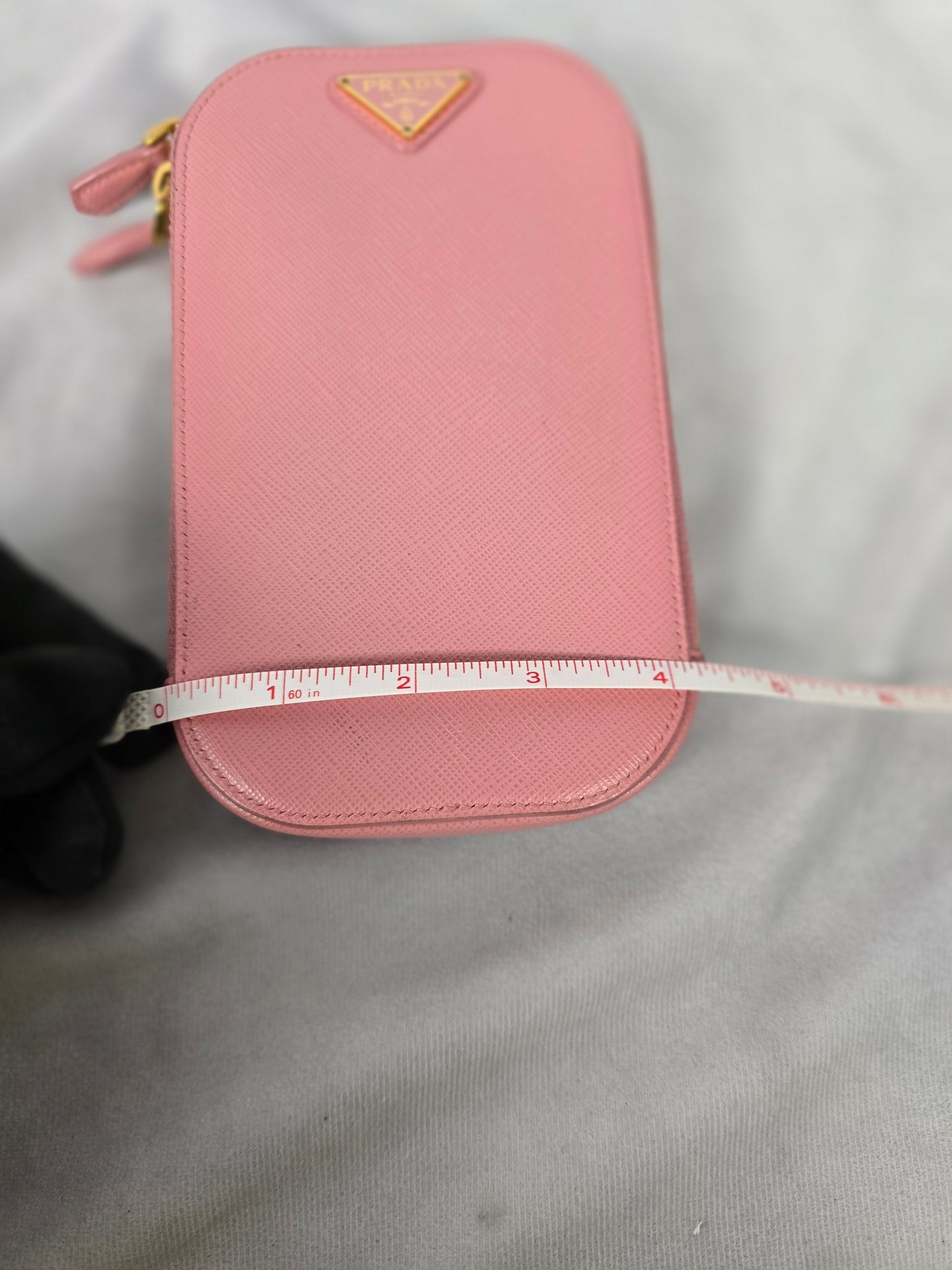 Prada Mini Saffiano Crossbody Phone Pouch in Pink