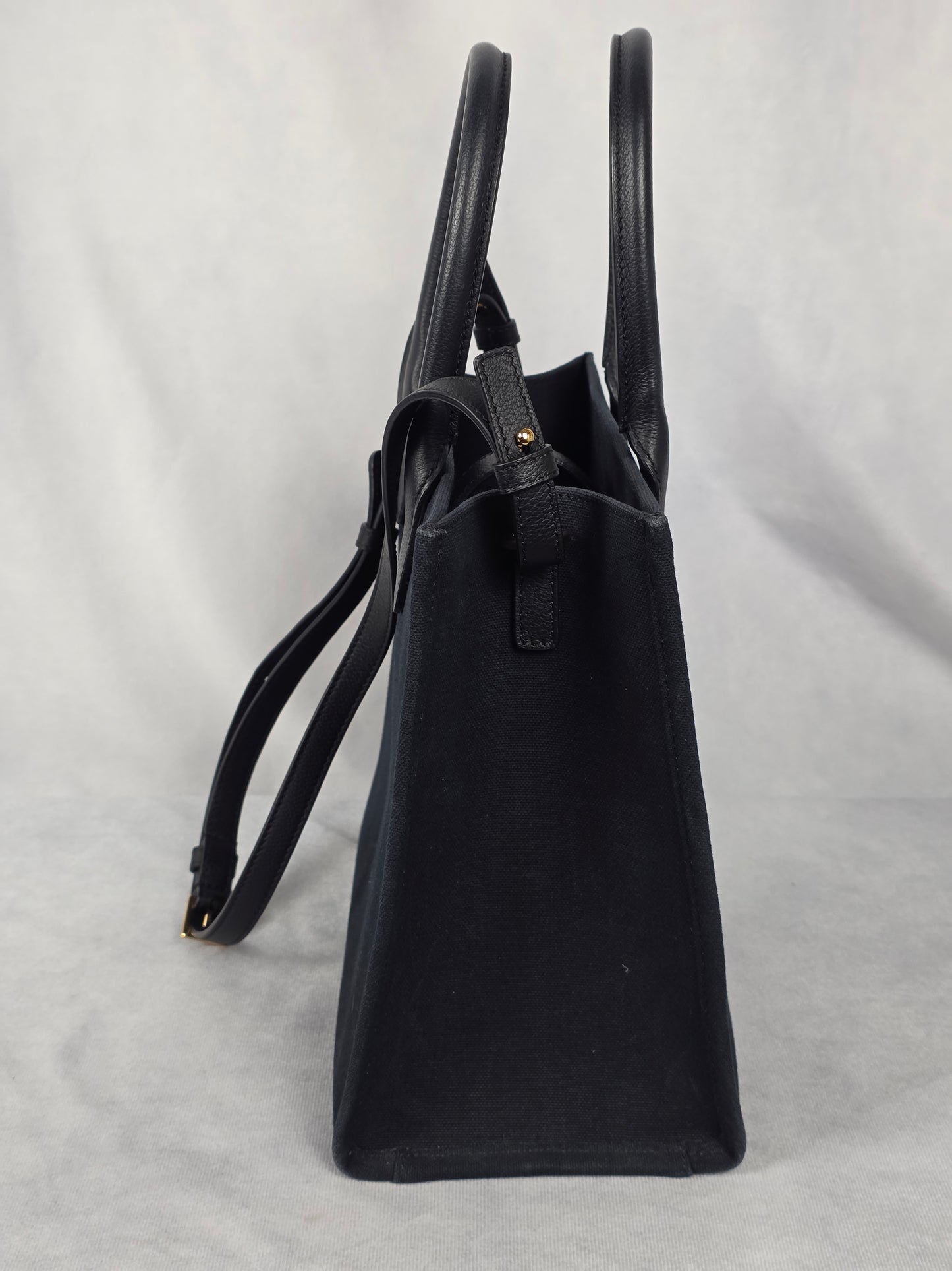 Versace La Medusa Small Black Canvas Tote