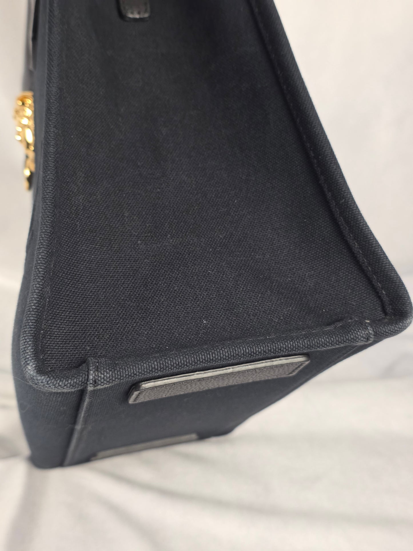 Versace La Medusa Small Black Canvas Tote