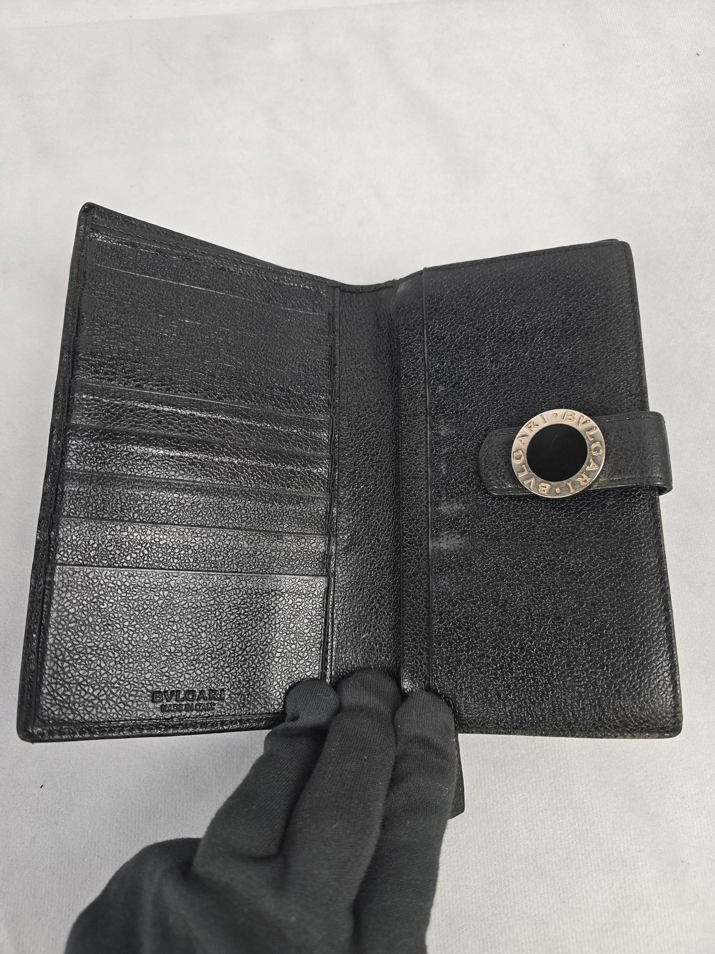 Bvlgari Black Continental Leather Wallet