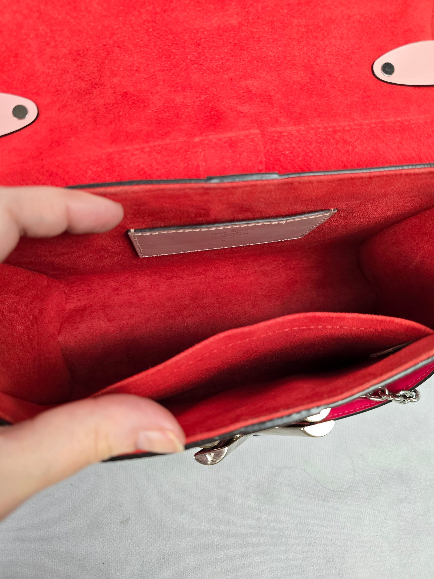 Louis Vuitton Limited Edition Red Epi Leather Trunk Twist MM Shoulder Bag