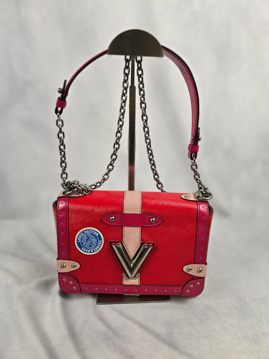 Louis Vuitton Limited Edition Red Epi Leather Trunk Twist MM Shoulder Bag