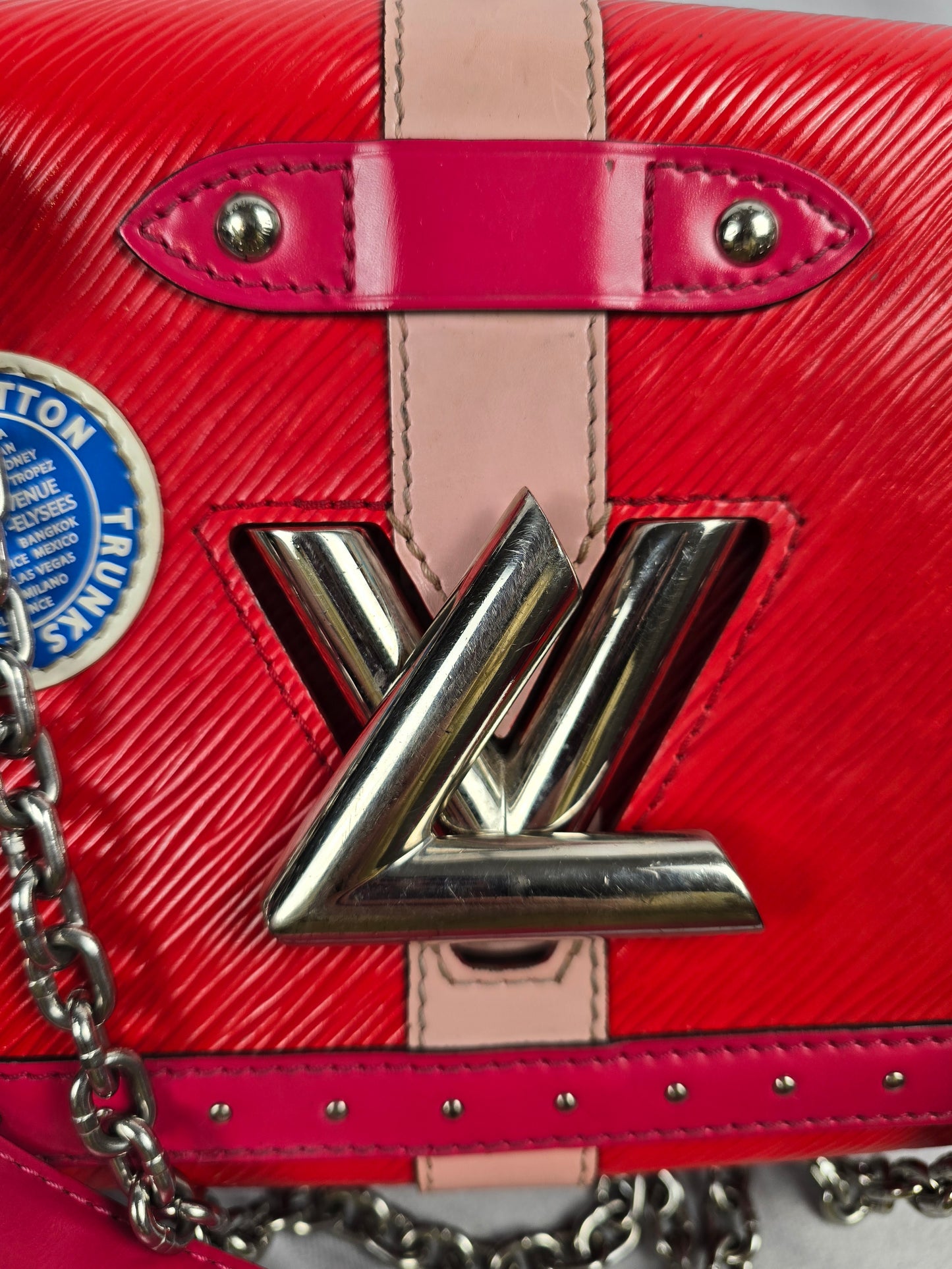 Louis Vuitton Limited Edition Red Epi Leather Trunk Twist MM Shoulder Bag