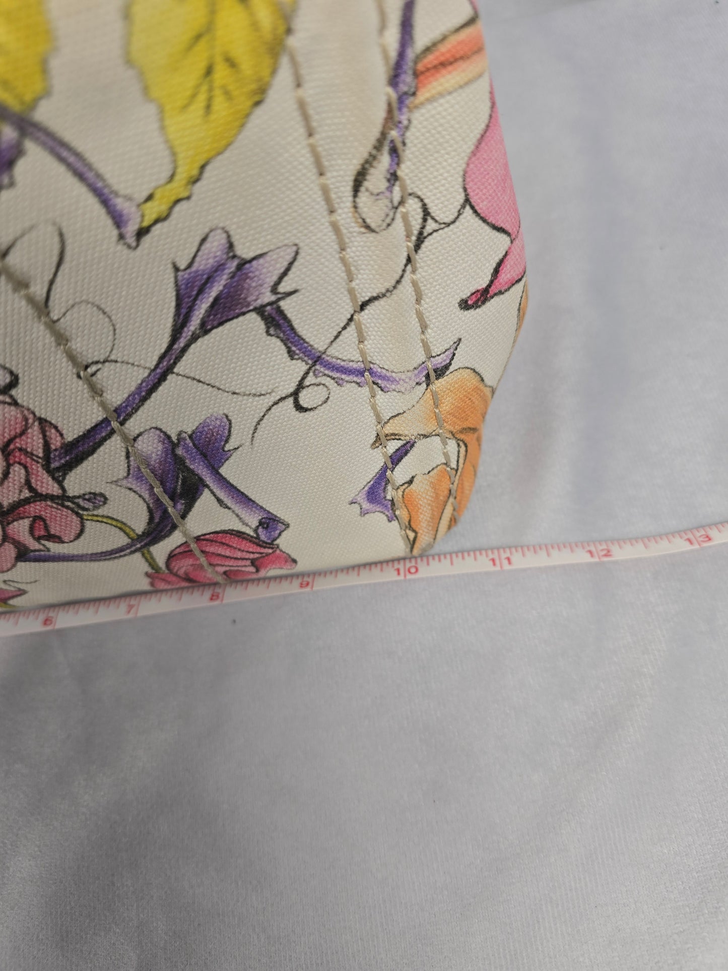 Prada Beige Floral Canapa with Crossbody Strap