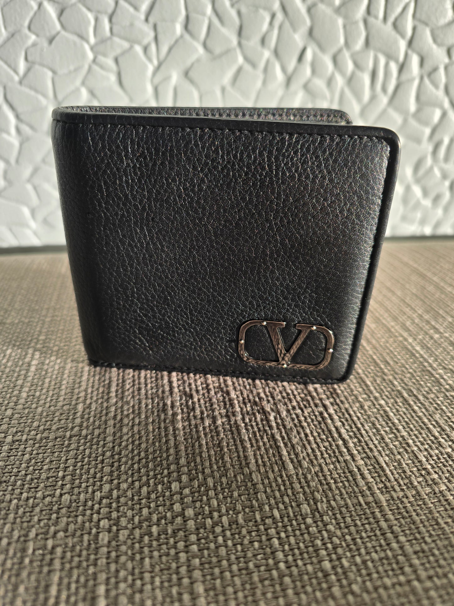 Valentino Garavani VLOG  Black Leather Bifold Wallet