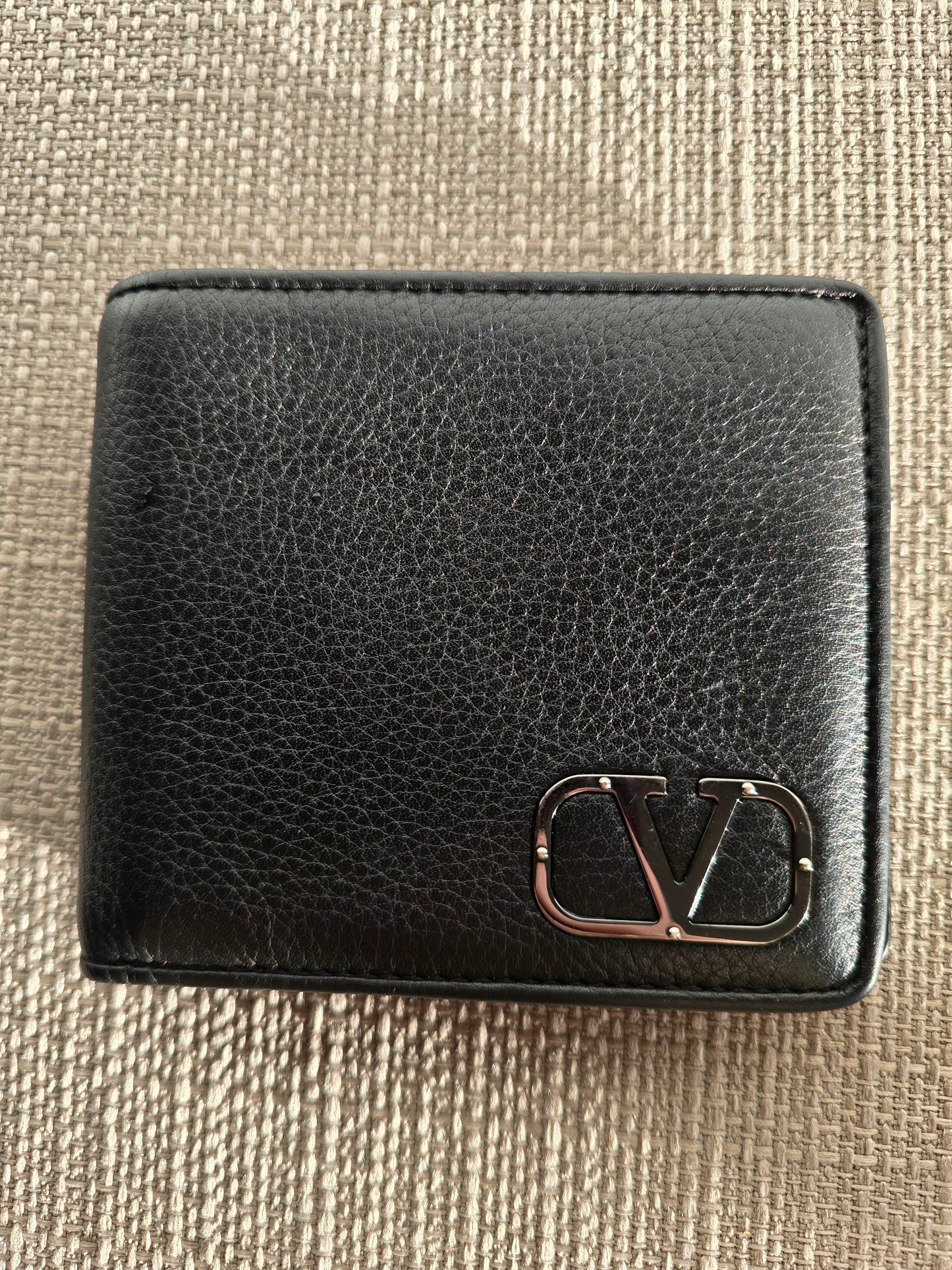 Valentino Garavani VLOG  Black Leather Bifold Wallet