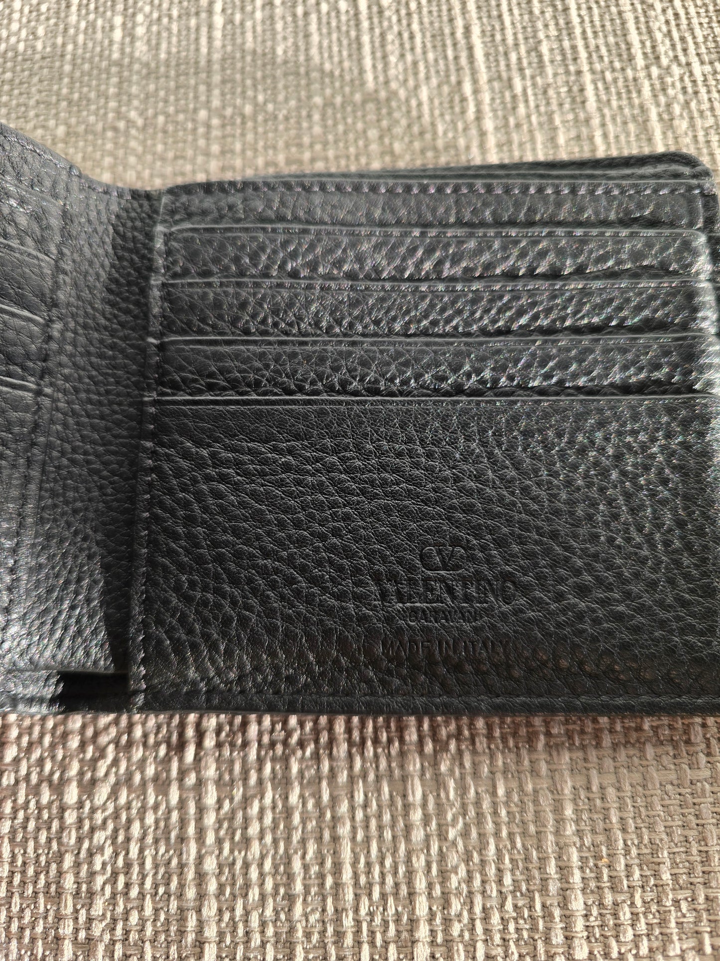 Valentino Garavani VLOG  Black Leather Bifold Wallet