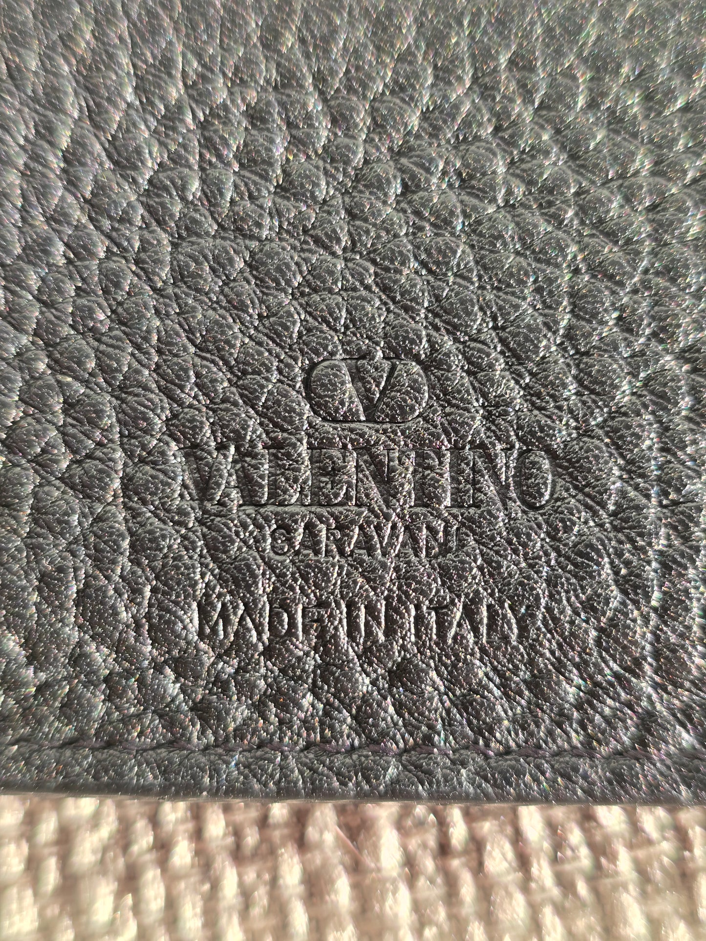 Valentino Garavani VLOG  Black Leather Bifold Wallet