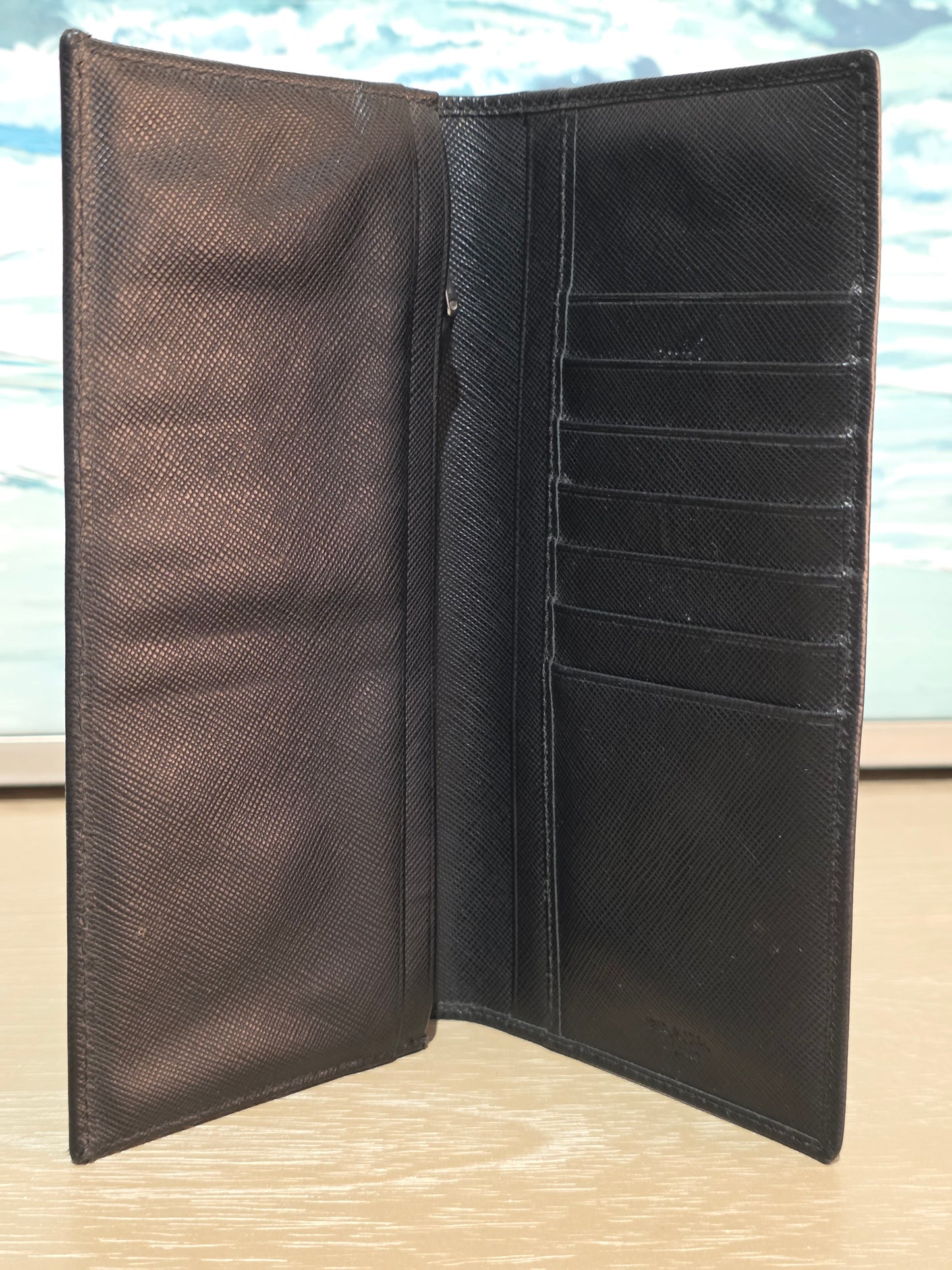 PRADA Saffiano Leather Long Bifold Wallet - Nero Black