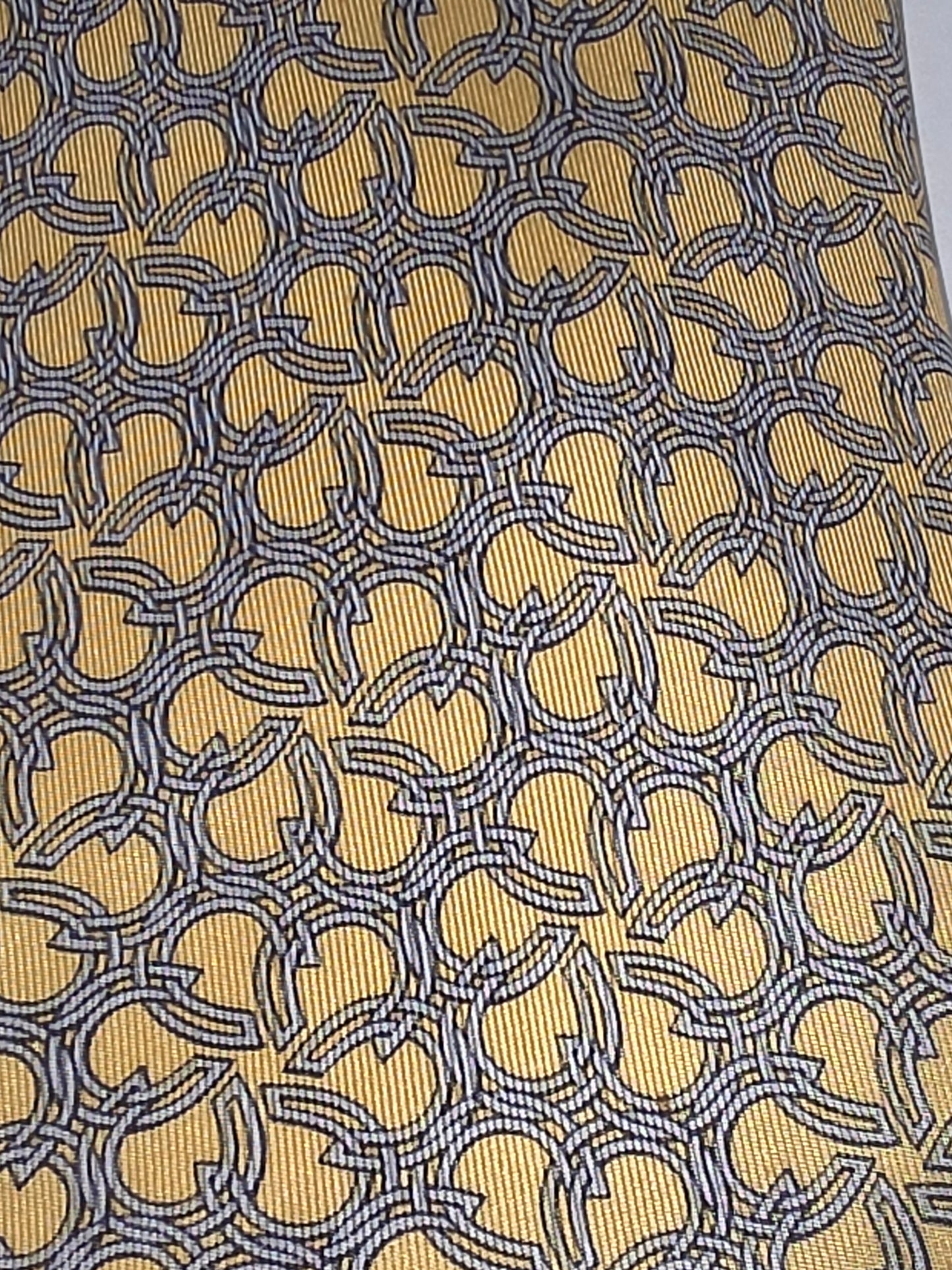 Hermès Silk Tie - Yellow Equestrian Geometric Chain Link