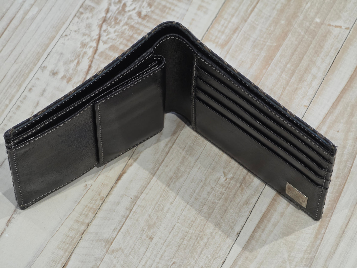 FENDI Zucca Print Bifold Wallet Canvas Leather Brown