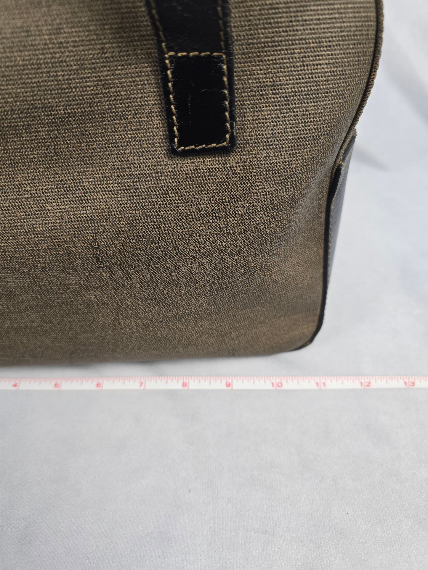 Fendi Canvas and Brown Leather Two-Way Bag