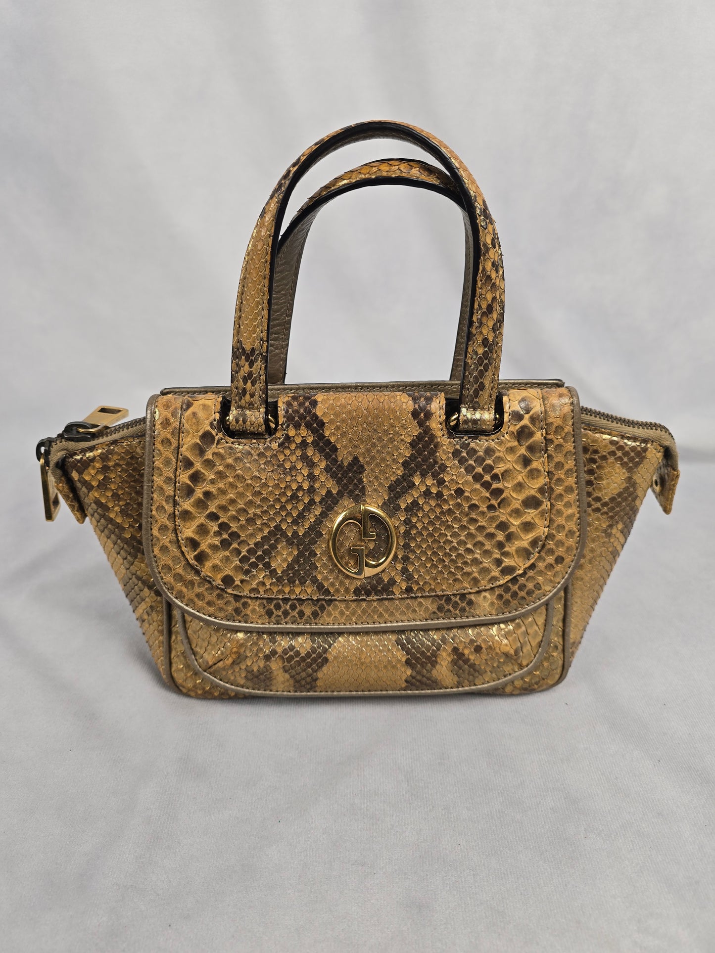 Gucci 1973 Top Handle Python Leather Bag