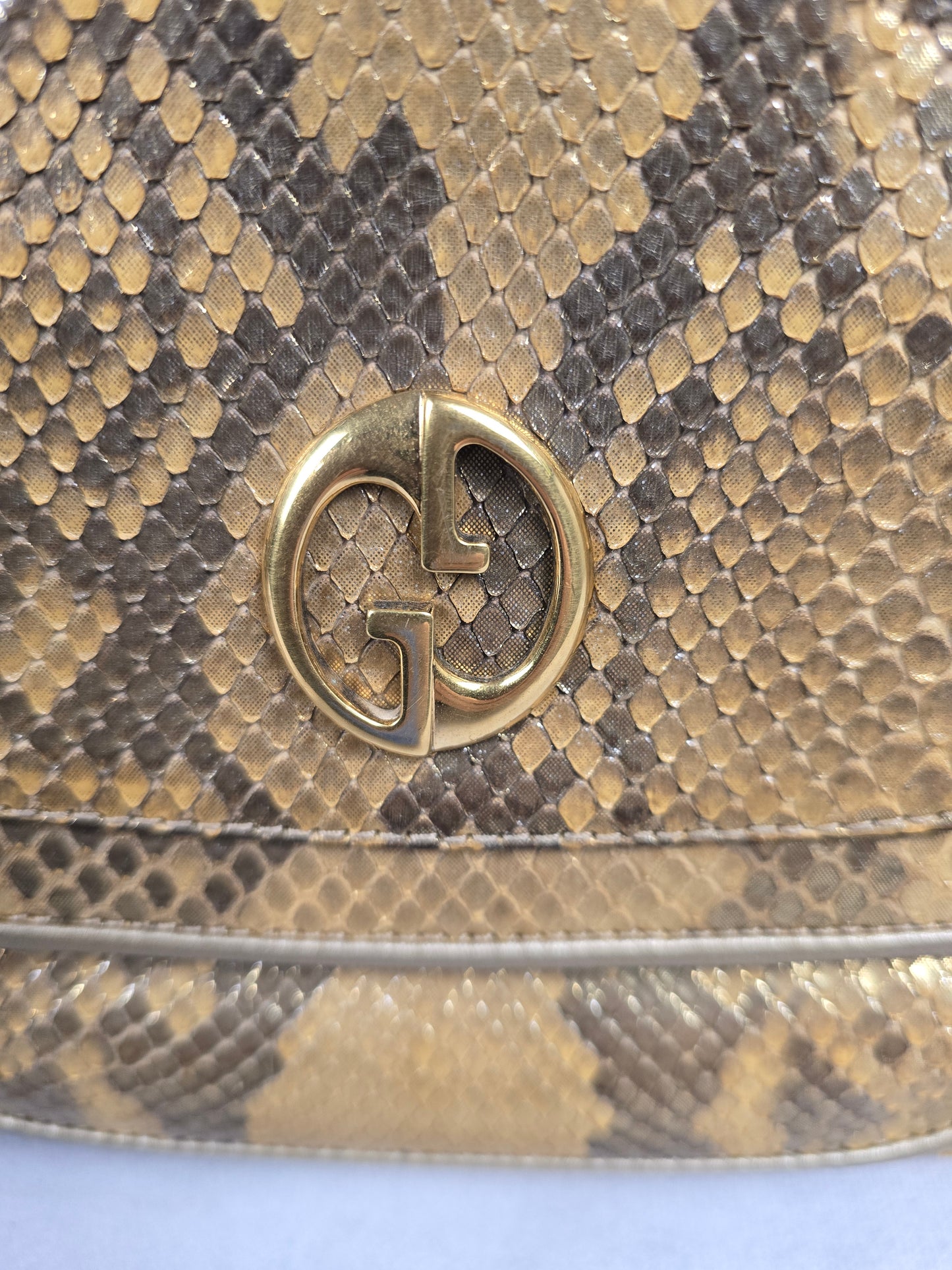 Gucci 1973 Top Handle Python Leather Bag