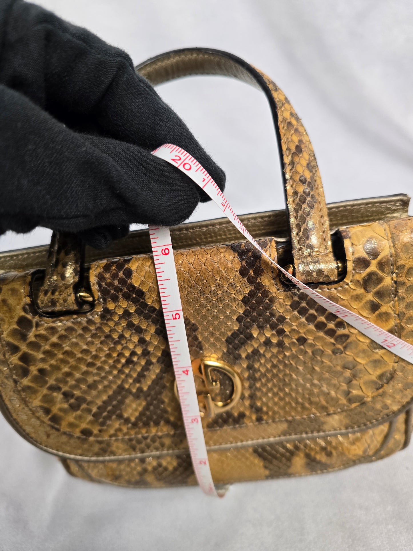 Gucci 1973 Top Handle Python Leather Bag