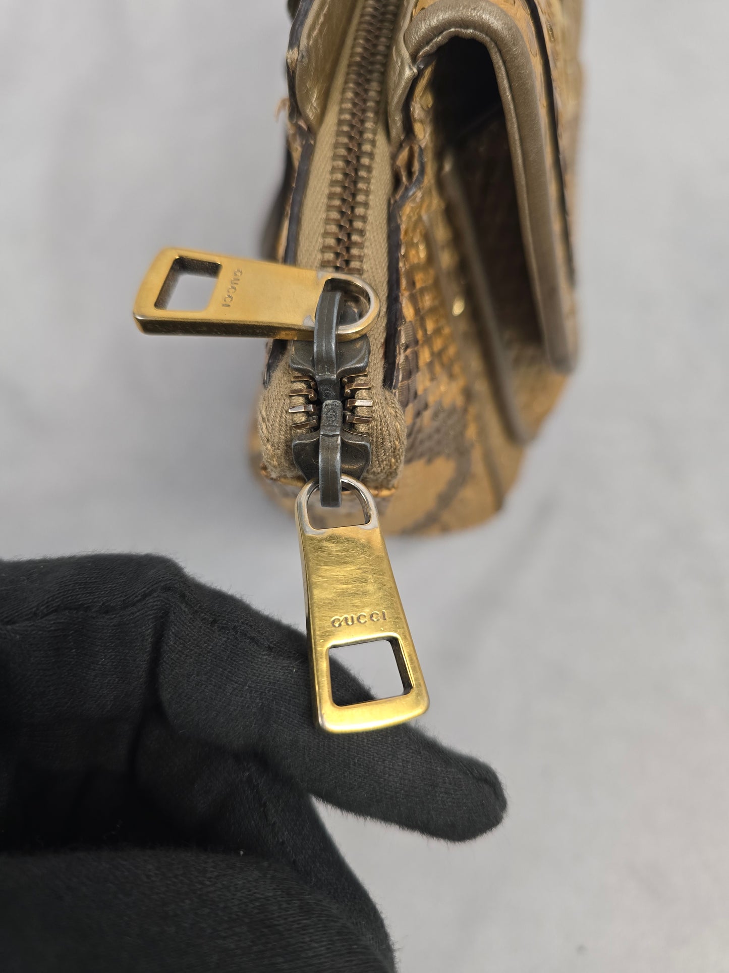 Gucci 1973 Top Handle Python Leather Bag