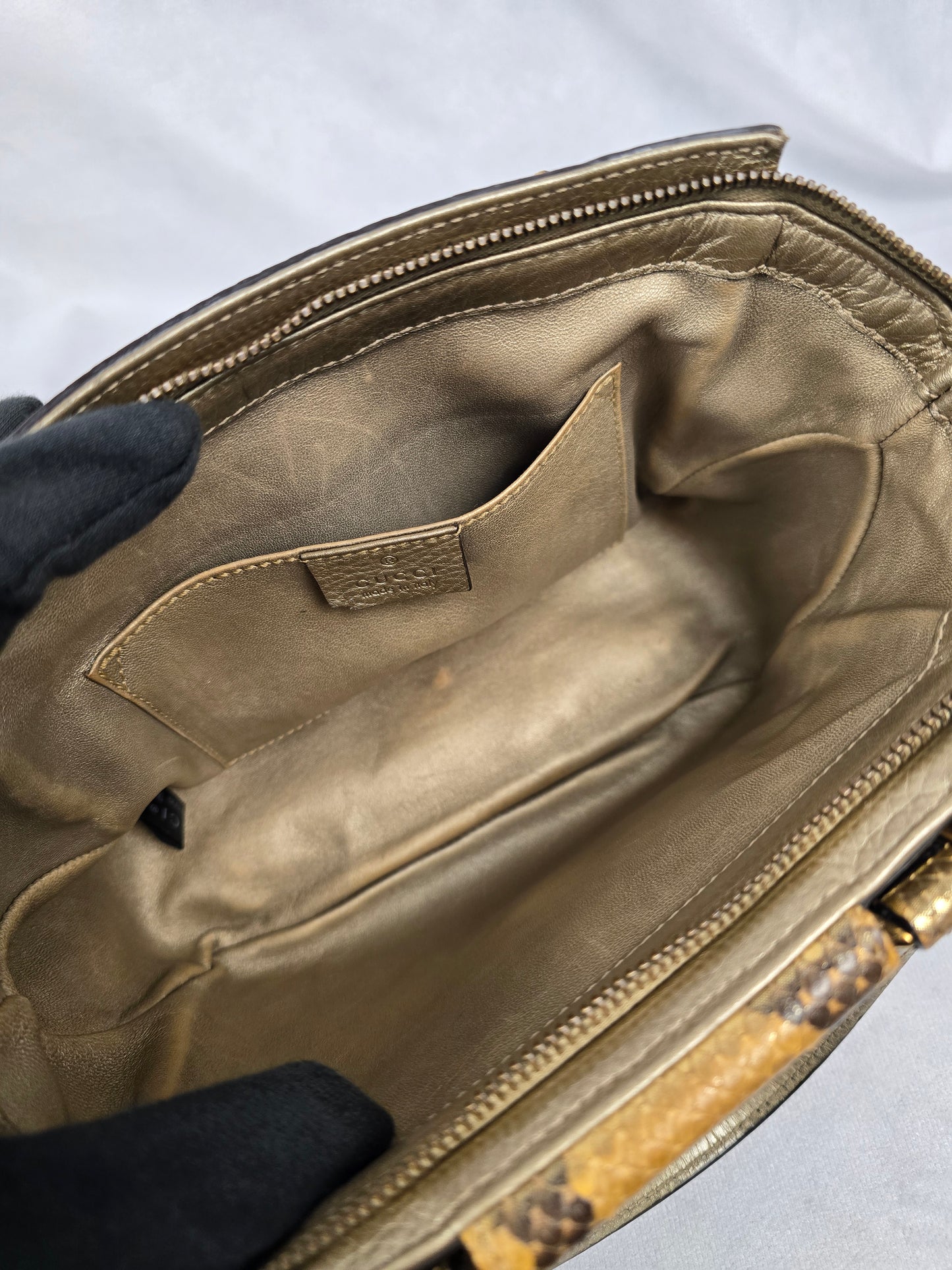 Gucci 1973 Top Handle Python Leather Bag