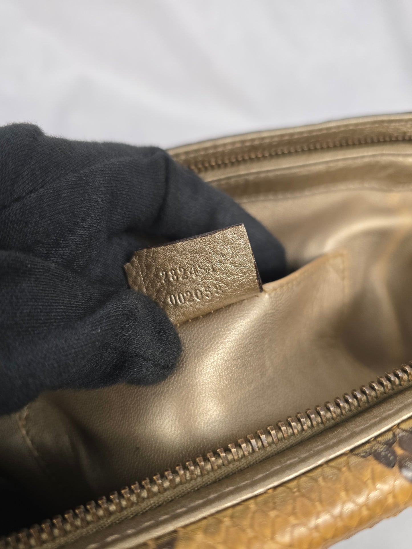 Gucci 1973 Top Handle Python Leather Bag