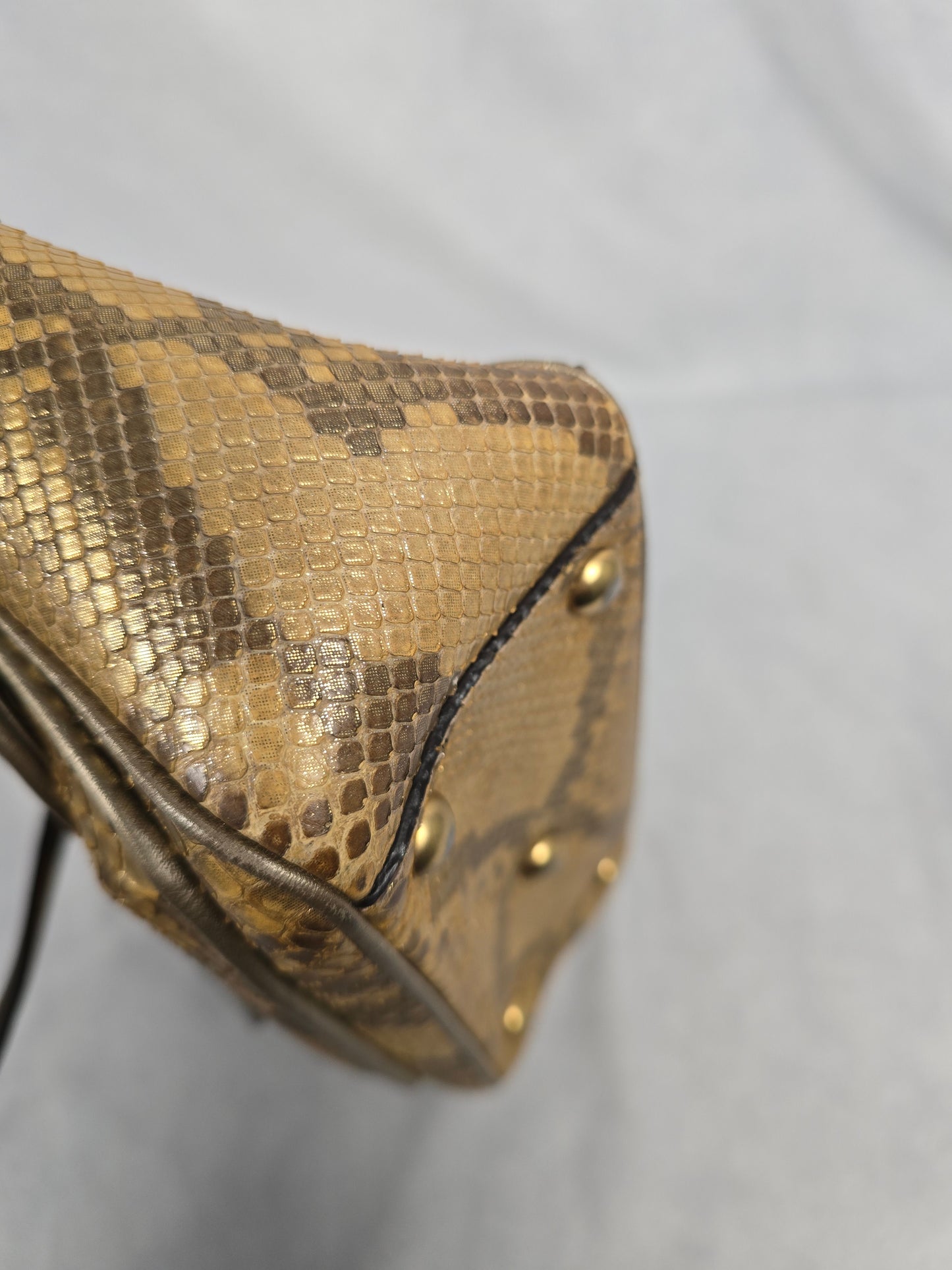 Gucci 1973 Top Handle Python Leather Bag