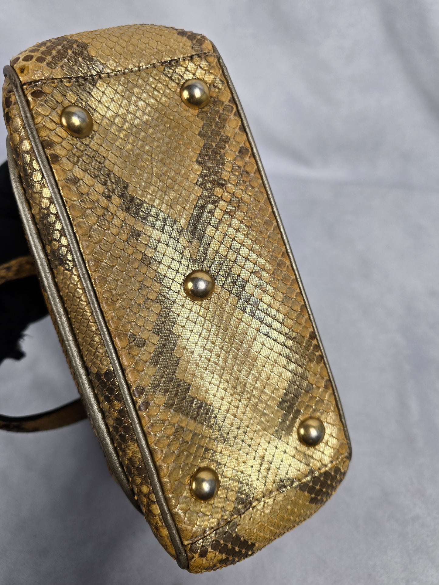 Gucci 1973 Top Handle Python Leather Bag