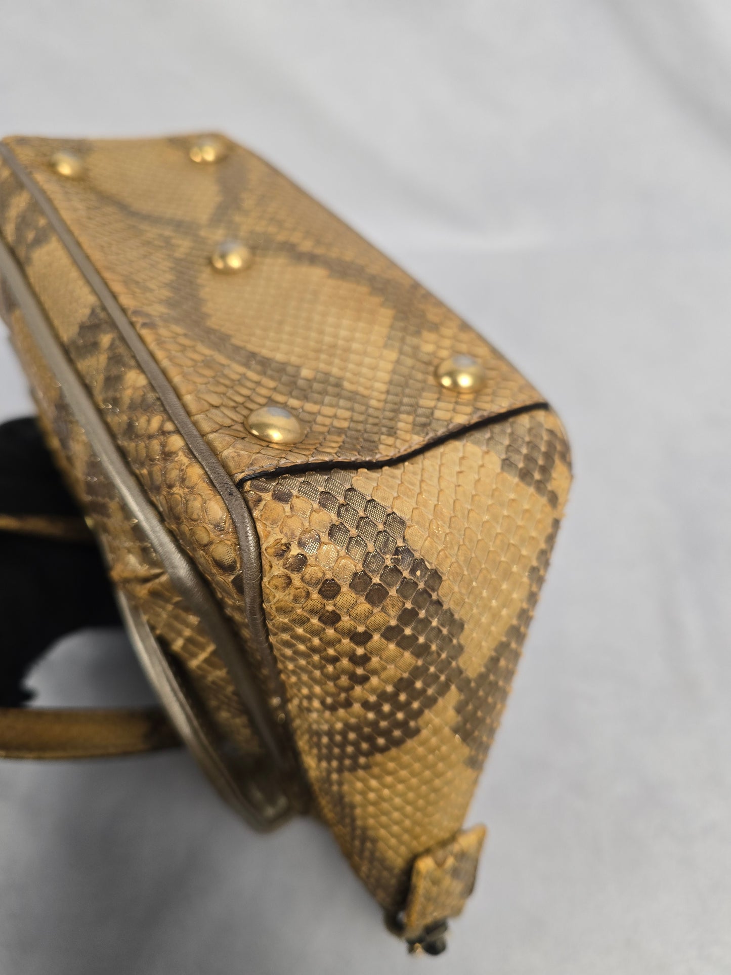 Gucci 1973 Top Handle Python Leather Bag