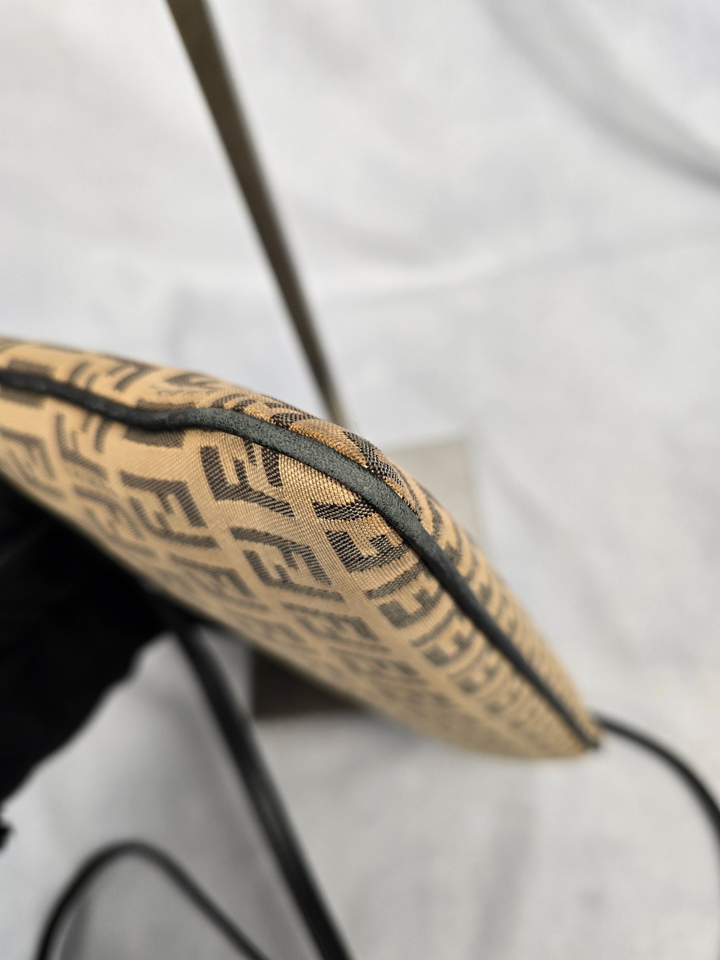 Fendi Zucchino Canvas Crossbody Bag in Beige/Brown