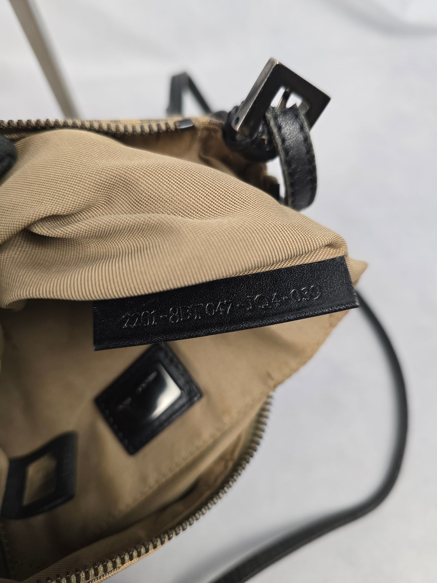 Fendi Zucchino Canvas Crossbody Bag in Beige/Brown