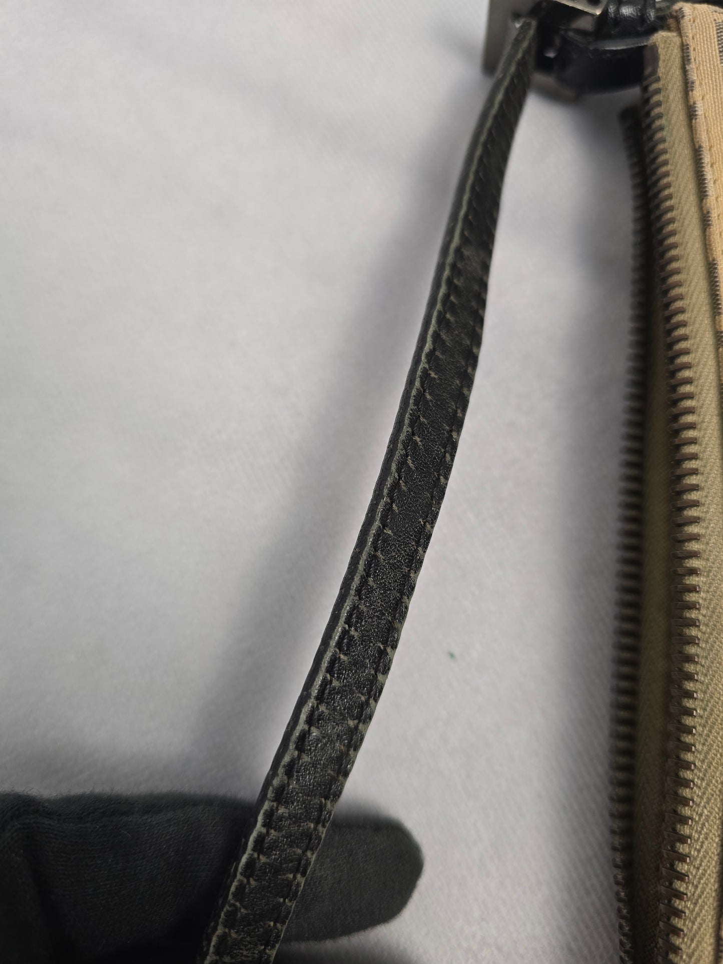 Fendi Zucchino Canvas Crossbody Bag in Beige/Brown