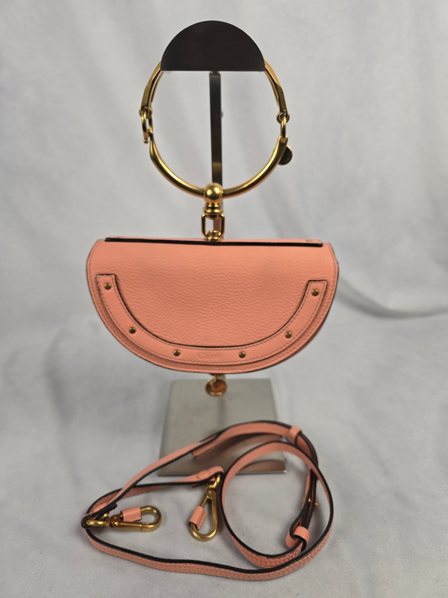 Chloe Signature Nile Small Bracelet Minaudiere Bag in Salmon