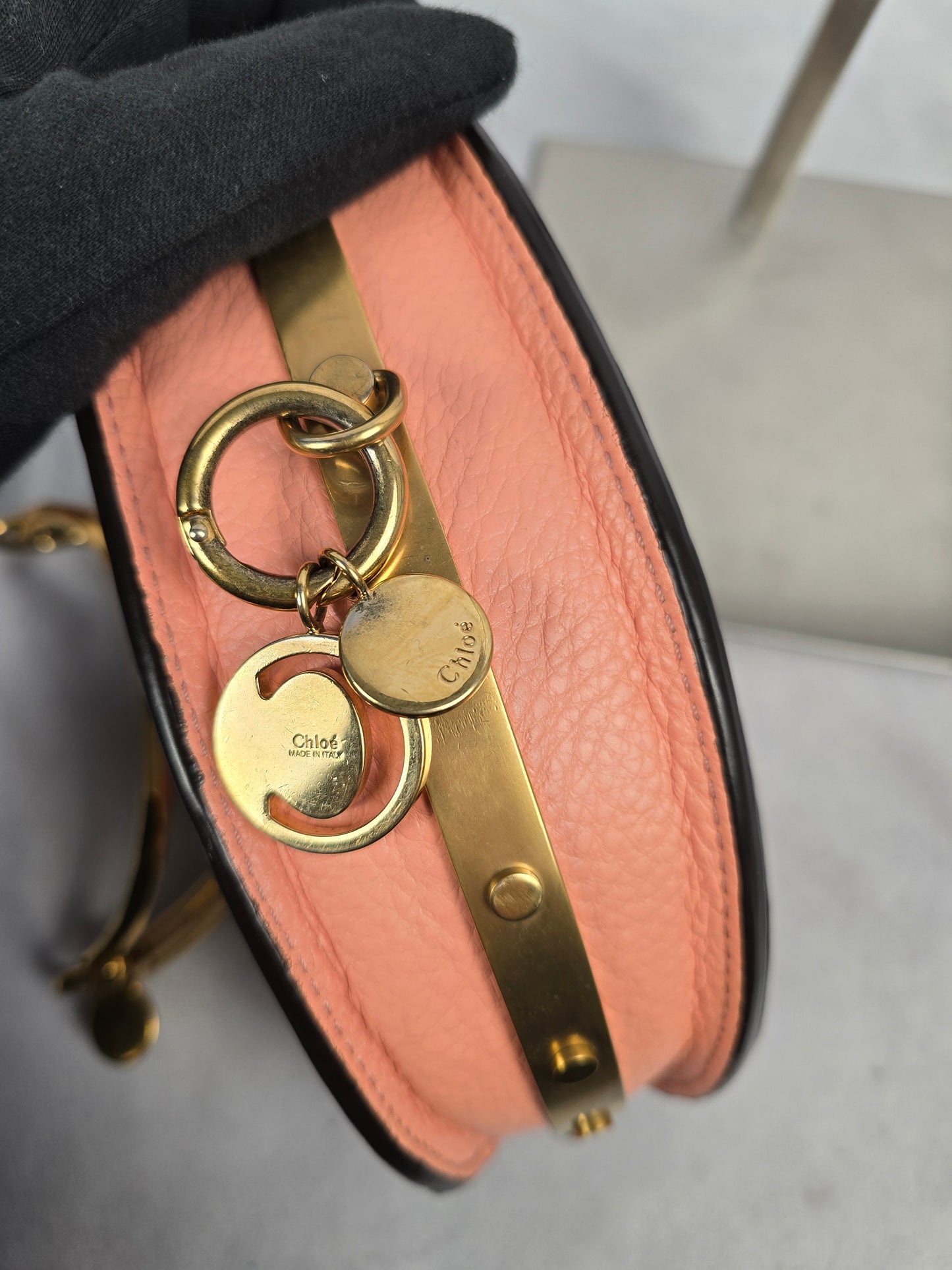 Chloe Signature Nile Small Bracelet Minaudiere Bag in Salmon