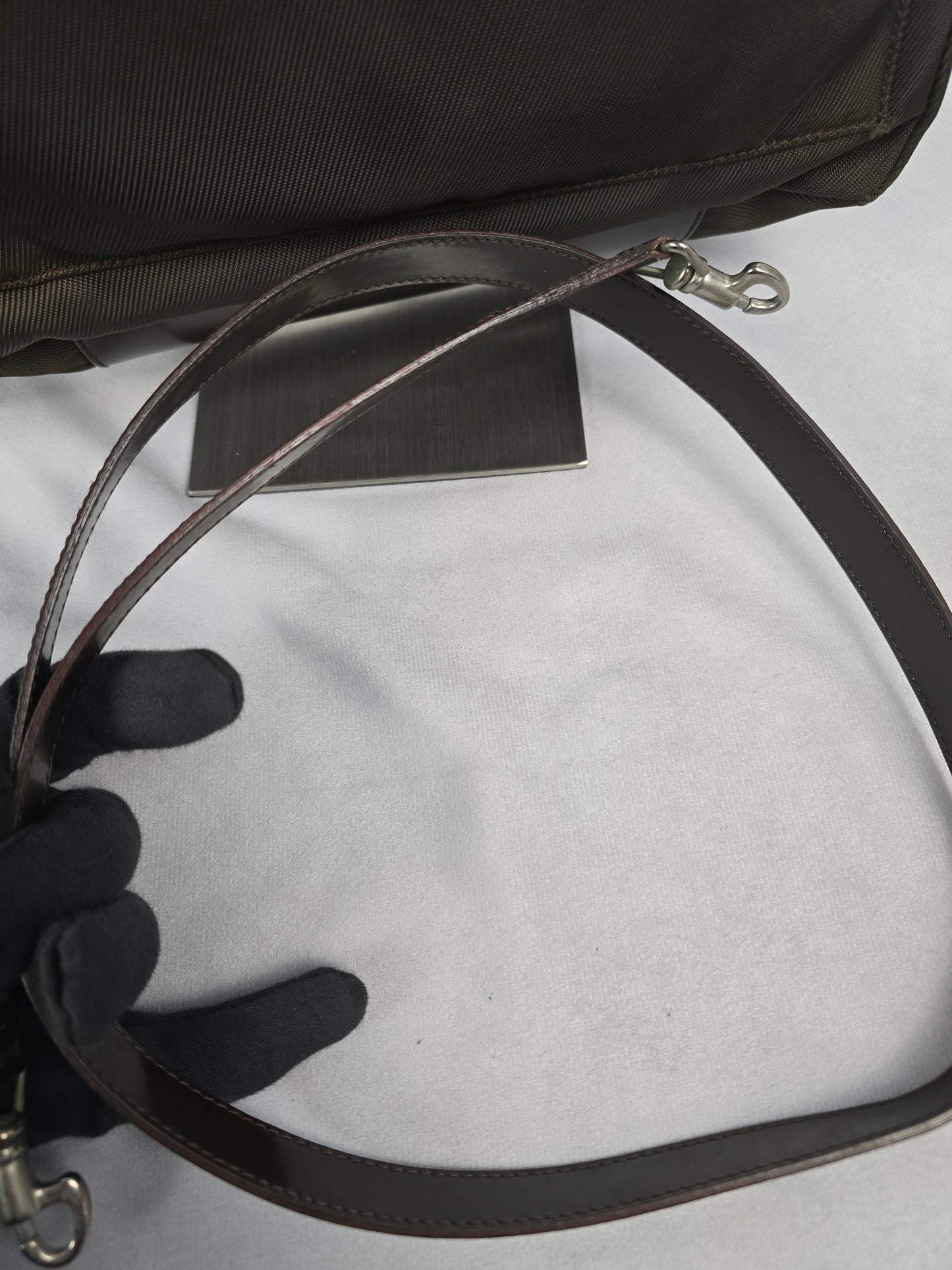 Gucci Bamboo Brown Nylon Two-Way Bag